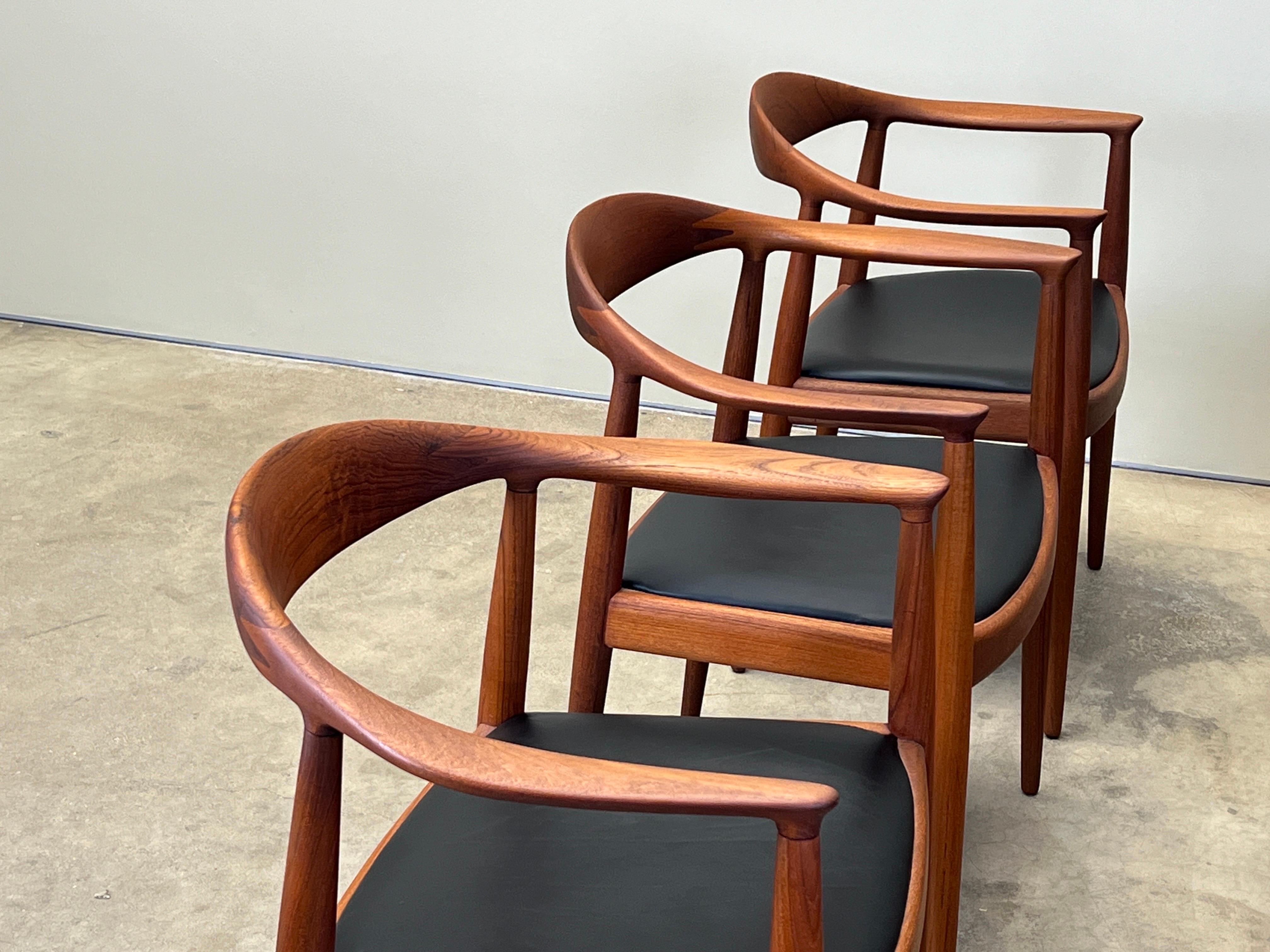 Six Teak Round Chairs by Hans Wegner In Good Condition In Dallas, TX