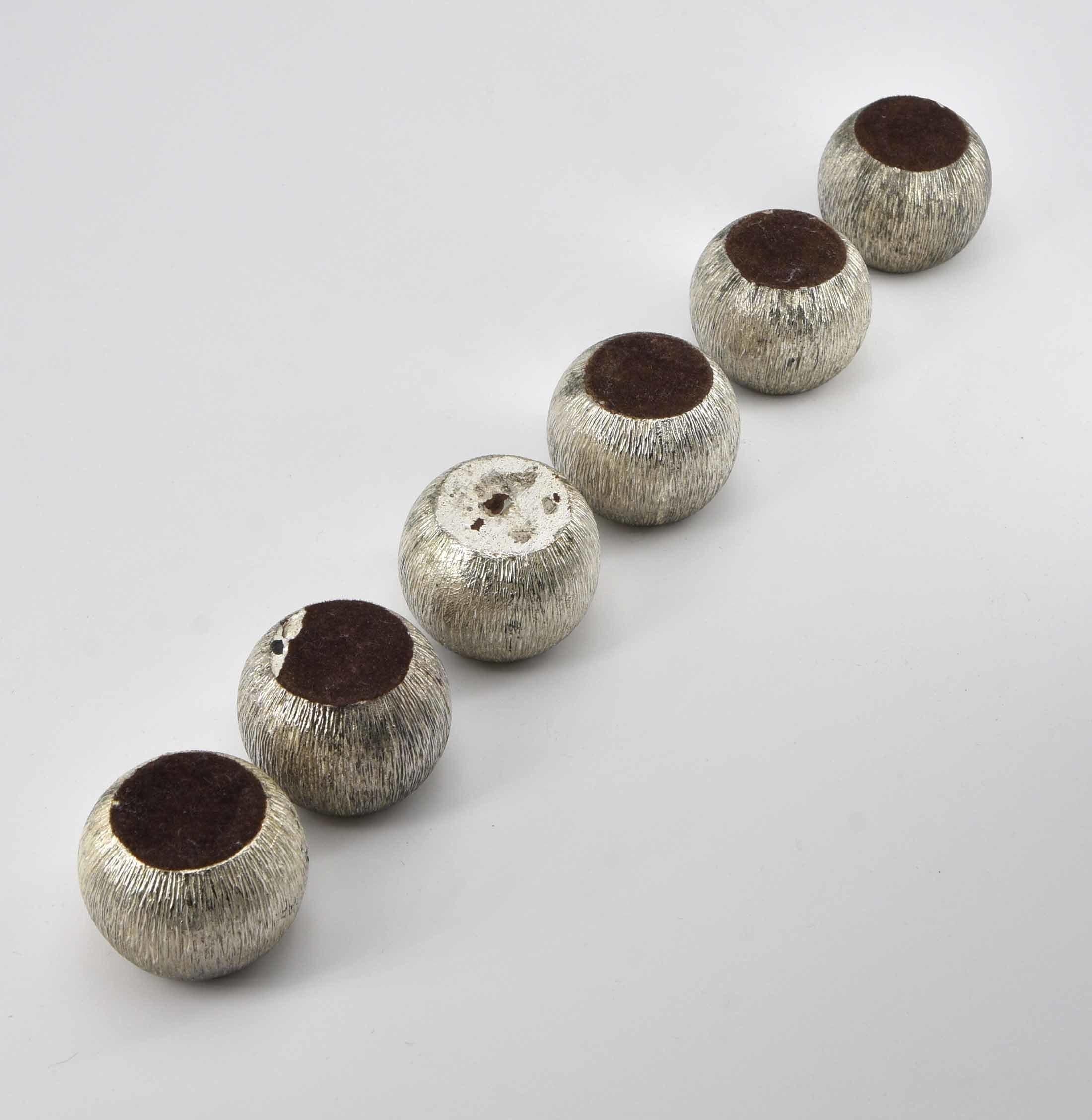 Six Textured Bark Candle Holders Circa 1970 Gerald Benney Manner In Good Condition For Sale In Norwich, GB