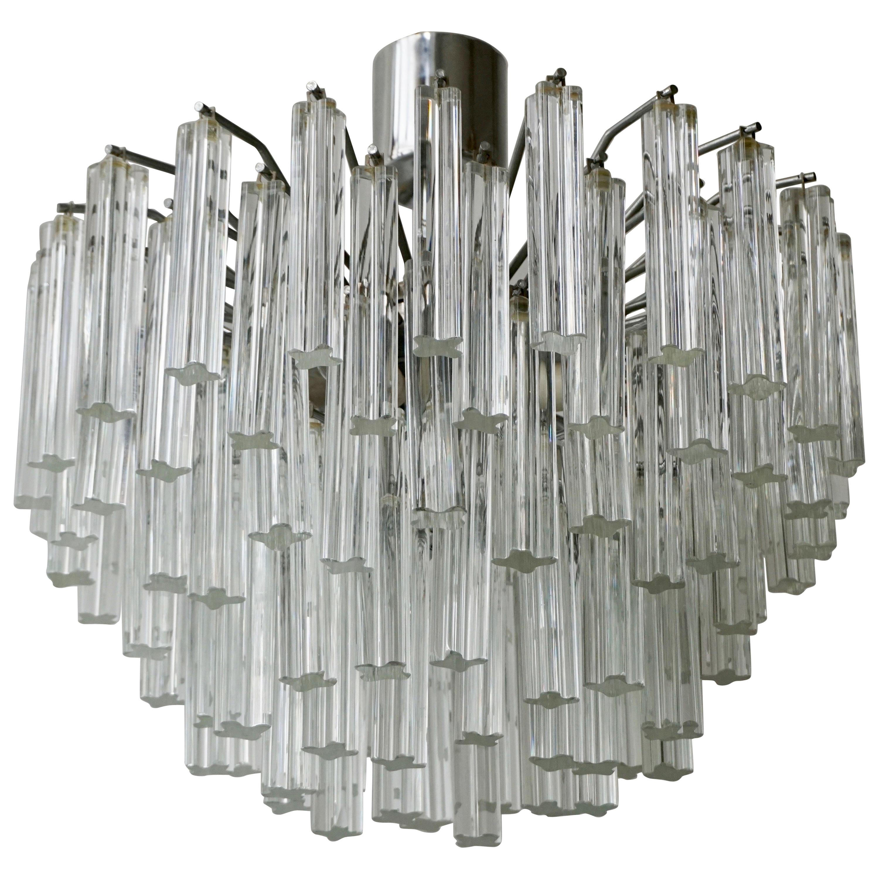 Six-Tier Italian Murano Venini Chandelier For Sale