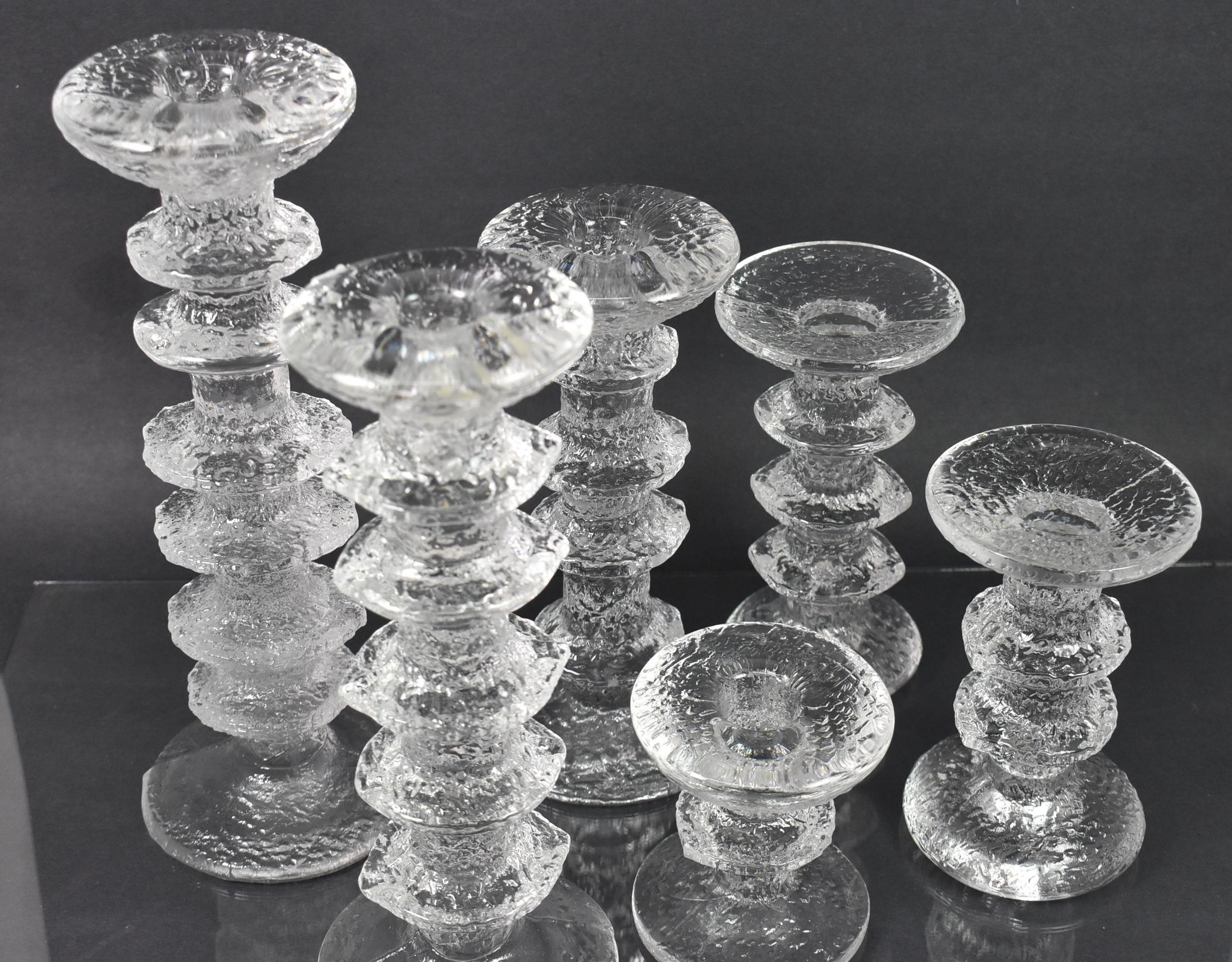 Inconnu Six chandeliers en verre Timo Sarpaneva de la collection Littala Festivo en vente