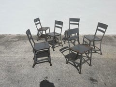 Six Toledo Steel Dining Chair, Industrial, USA, Stunning Patina