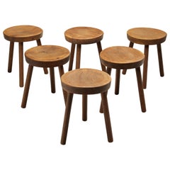 Swiss Tripod Stools in Solid Oak