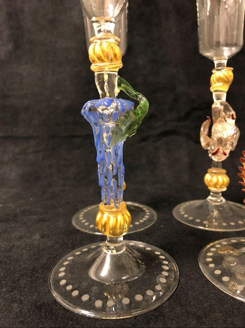 6 Beautiful Murano Champagne Glasses 19th Century

Murano glass blown with hand engraved patterns.

INTERNATIONAL SHIPPING
Our transportation of antique furniture and items is executed with utmost care and with personal flavour in order pick up