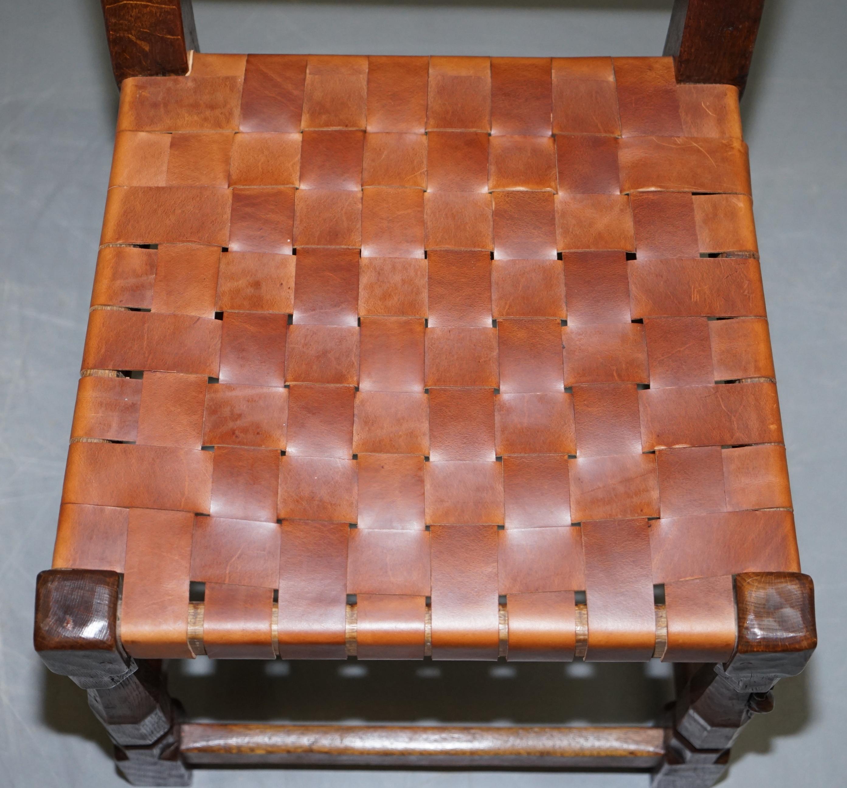 Sechs sehr seltene restaurierte Robert Mouseman Thompson-Esszimmerstühle aus Wurzelholz-Eiche, 1930er Jahre, 6 im Angebot 9