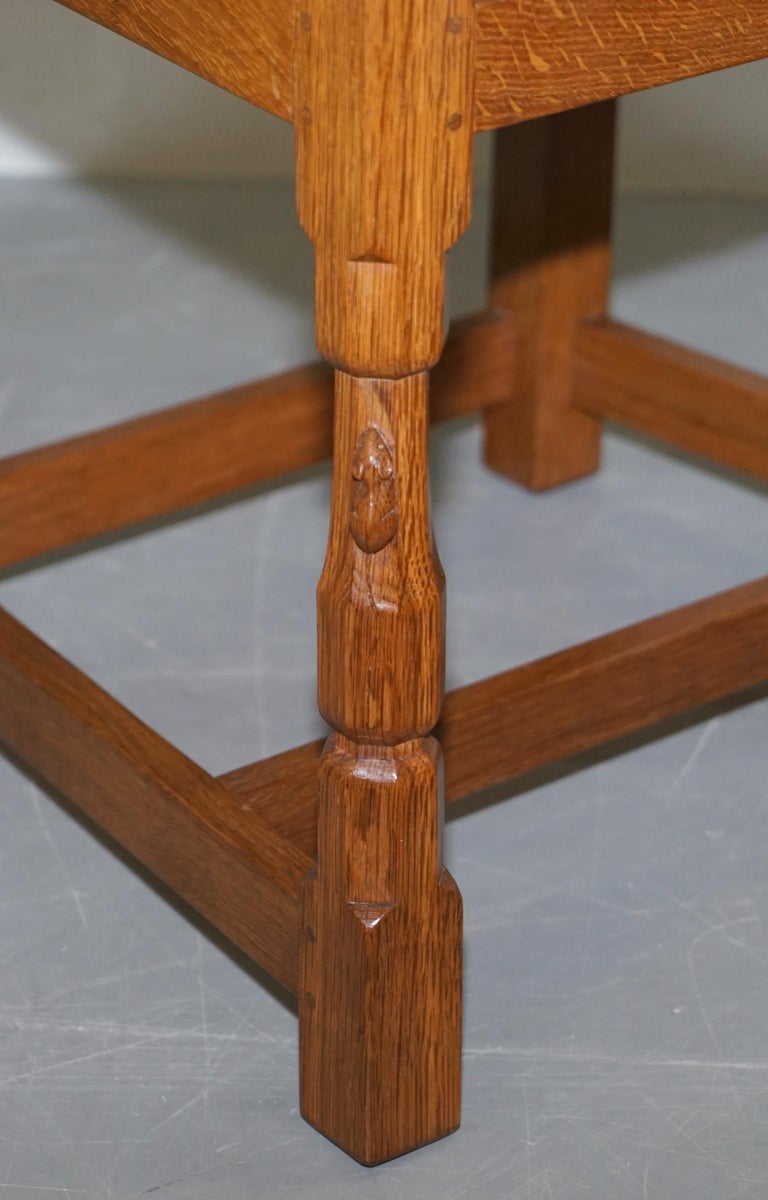 Six Very Rare 1950s Oak Robert Mouseman Thompson Dining Chairs 6 For Sale at 1stDibs