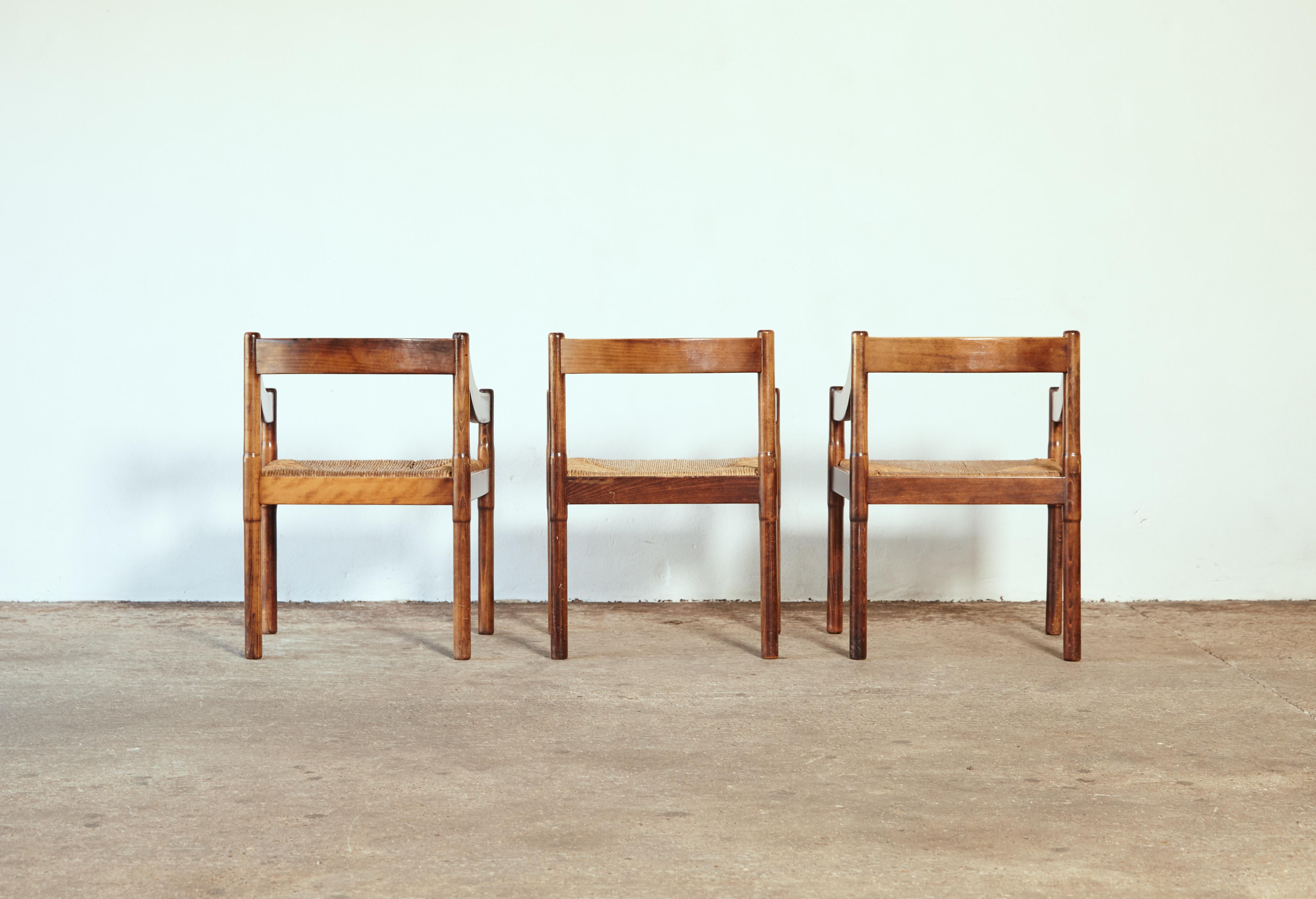 Six Vico Magistretti Carimate Dining Chairs for Cassina, Italy, 1960s 1