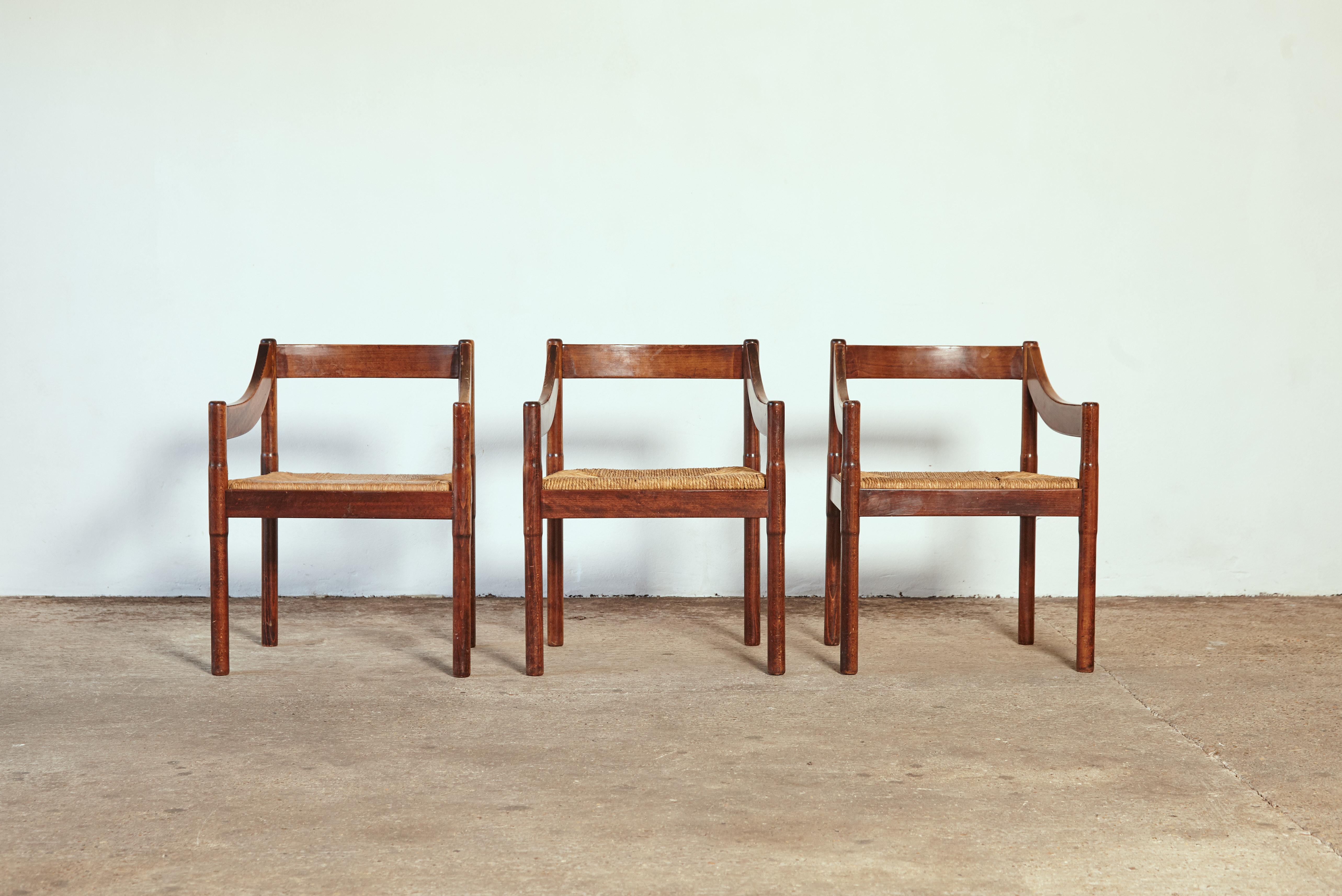 Six Vico Magistretti Carimate Dining Chairs for Cassina, Italy, 1960s 7