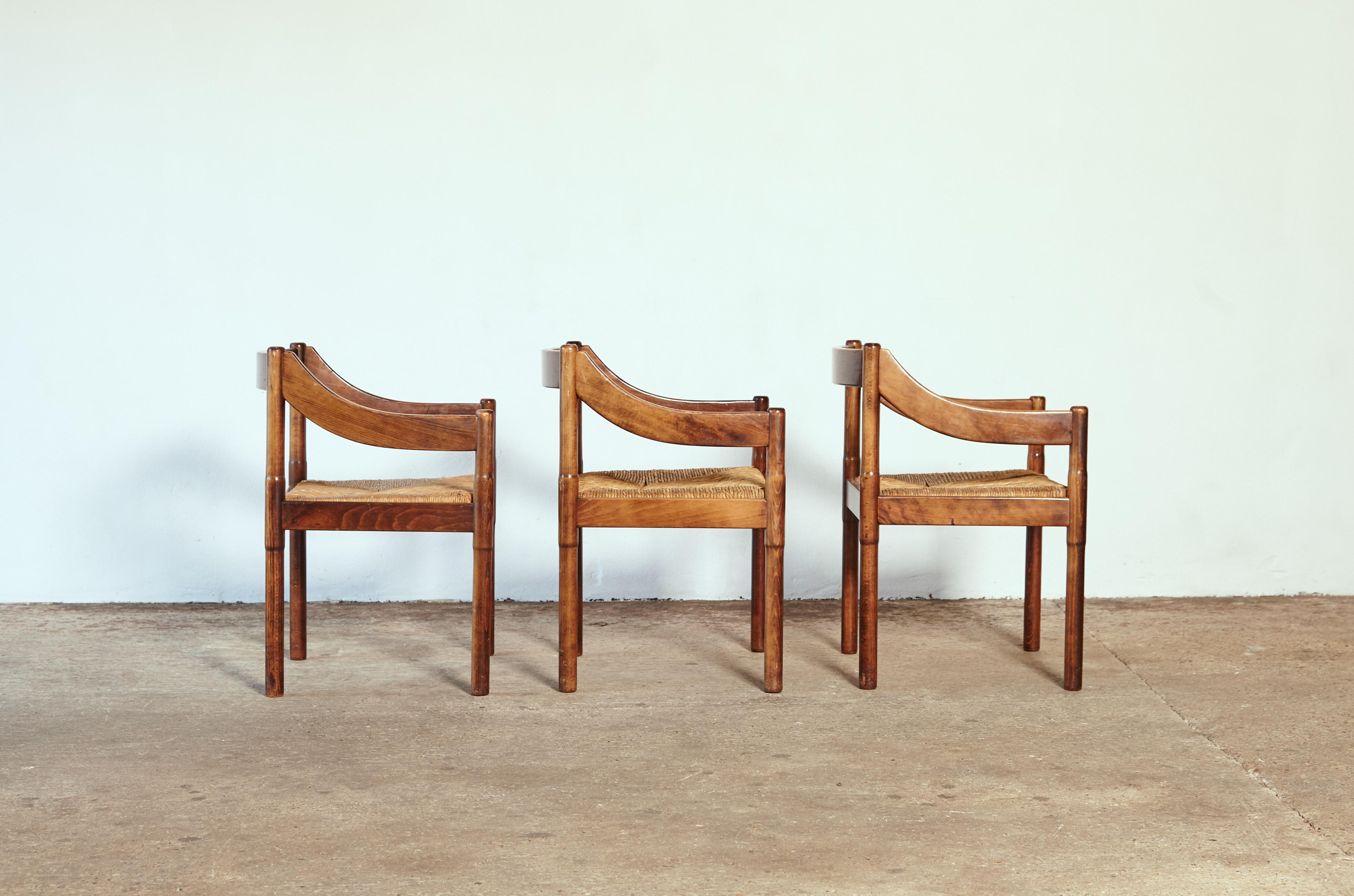 Six Vico Magistretti Carimate Dining Chairs for Cassina, Italy, 1960s 8
