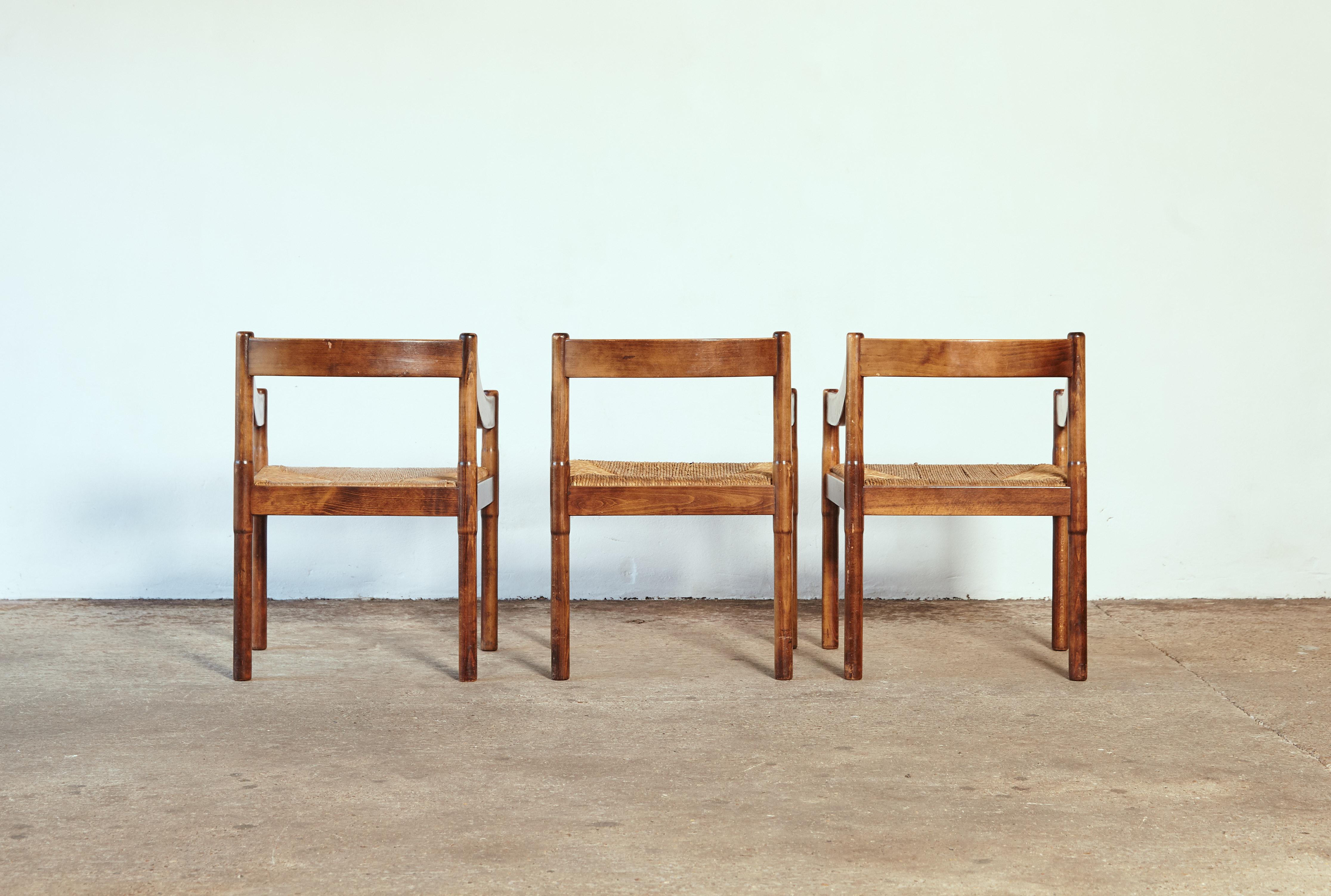 Six Vico Magistretti Carimate Dining Chairs for Cassina, Italy, 1960s 9