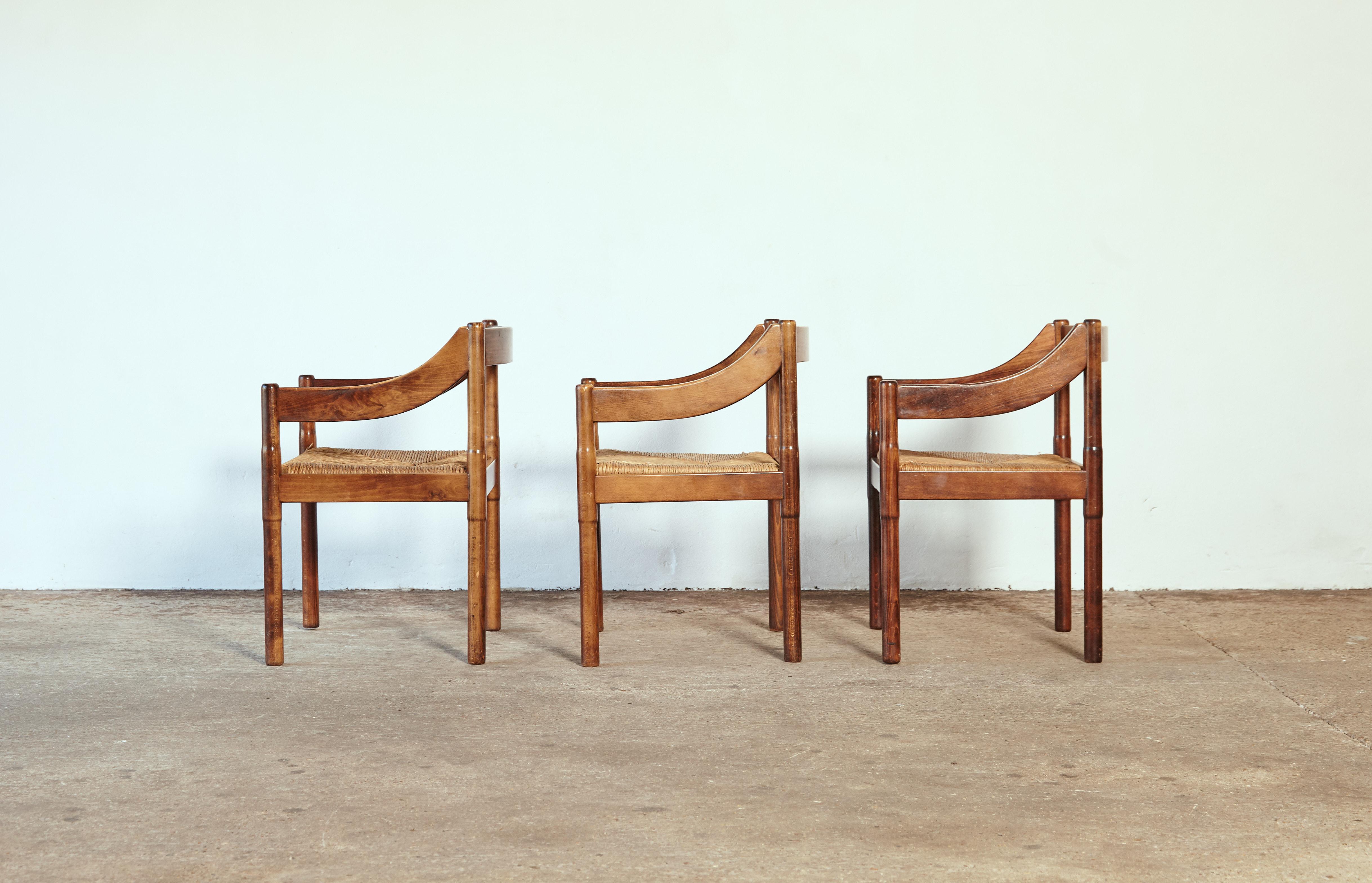 20th Century Six Vico Magistretti Carimate Dining Chairs for Cassina, Italy, 1960s