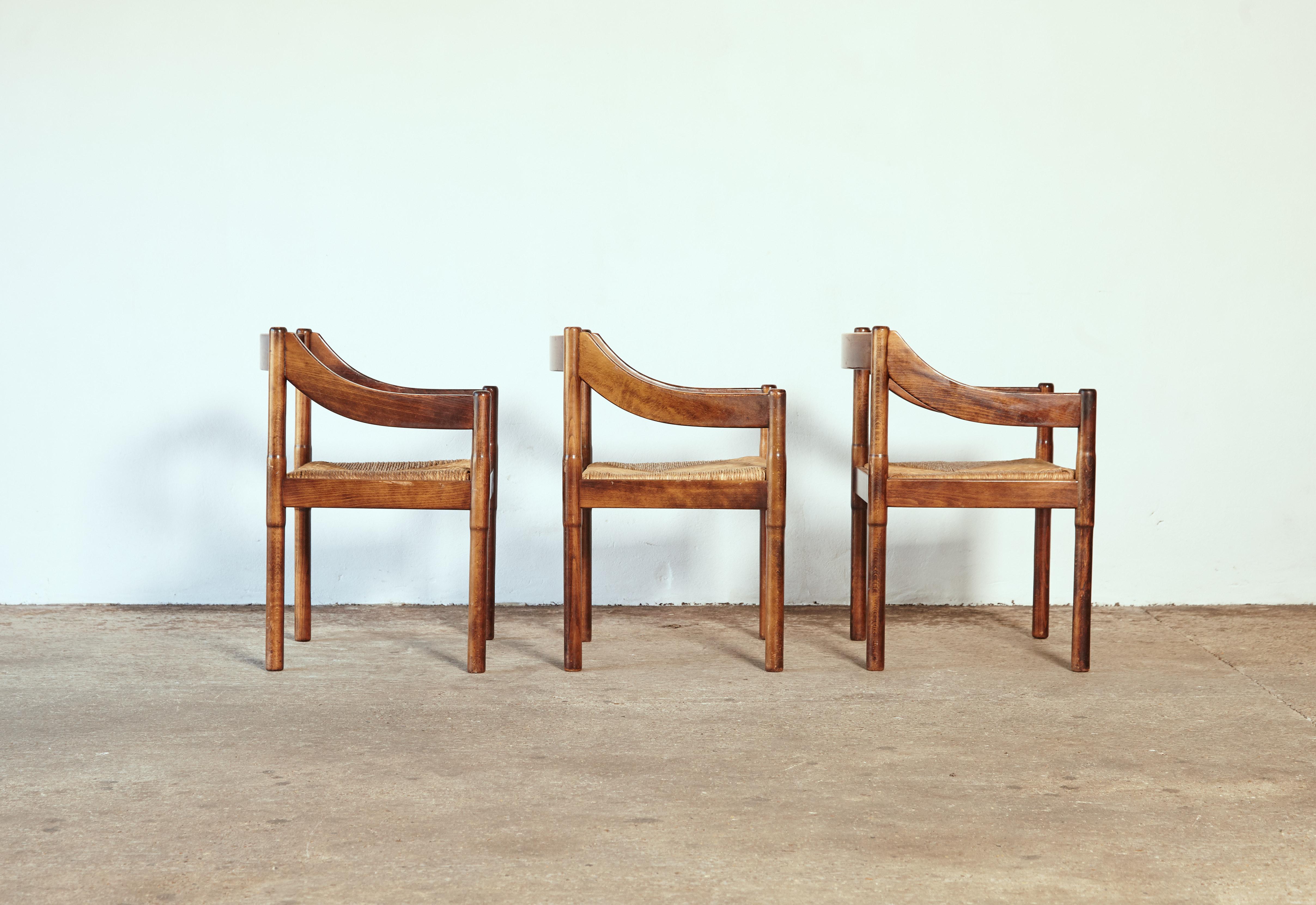 Fabric Six Vico Magistretti Carimate Dining Chairs for Cassina, Italy, 1960s