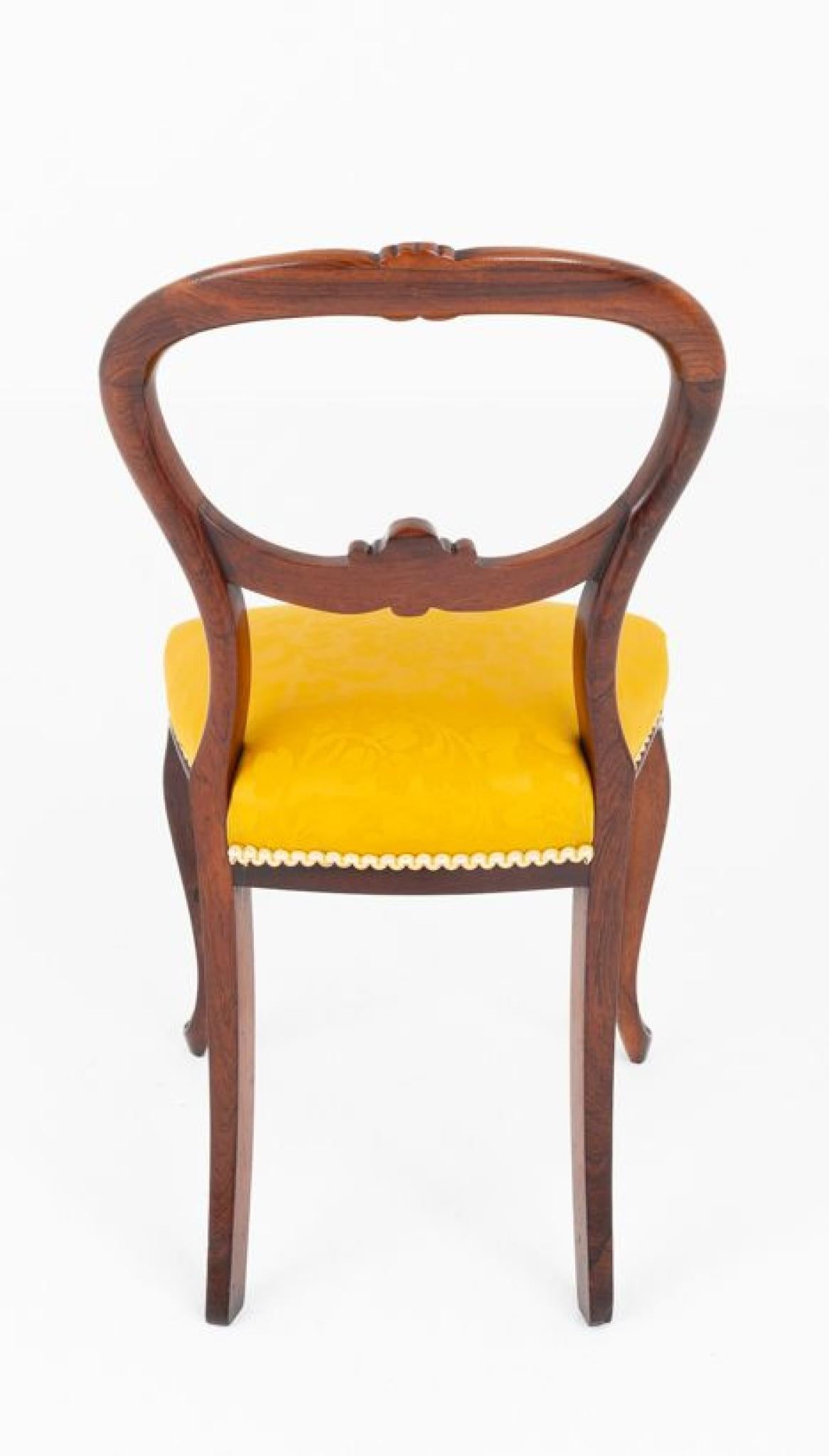 Mid-19th Century Six Victorian Balloon Back Dining chairs For Sale