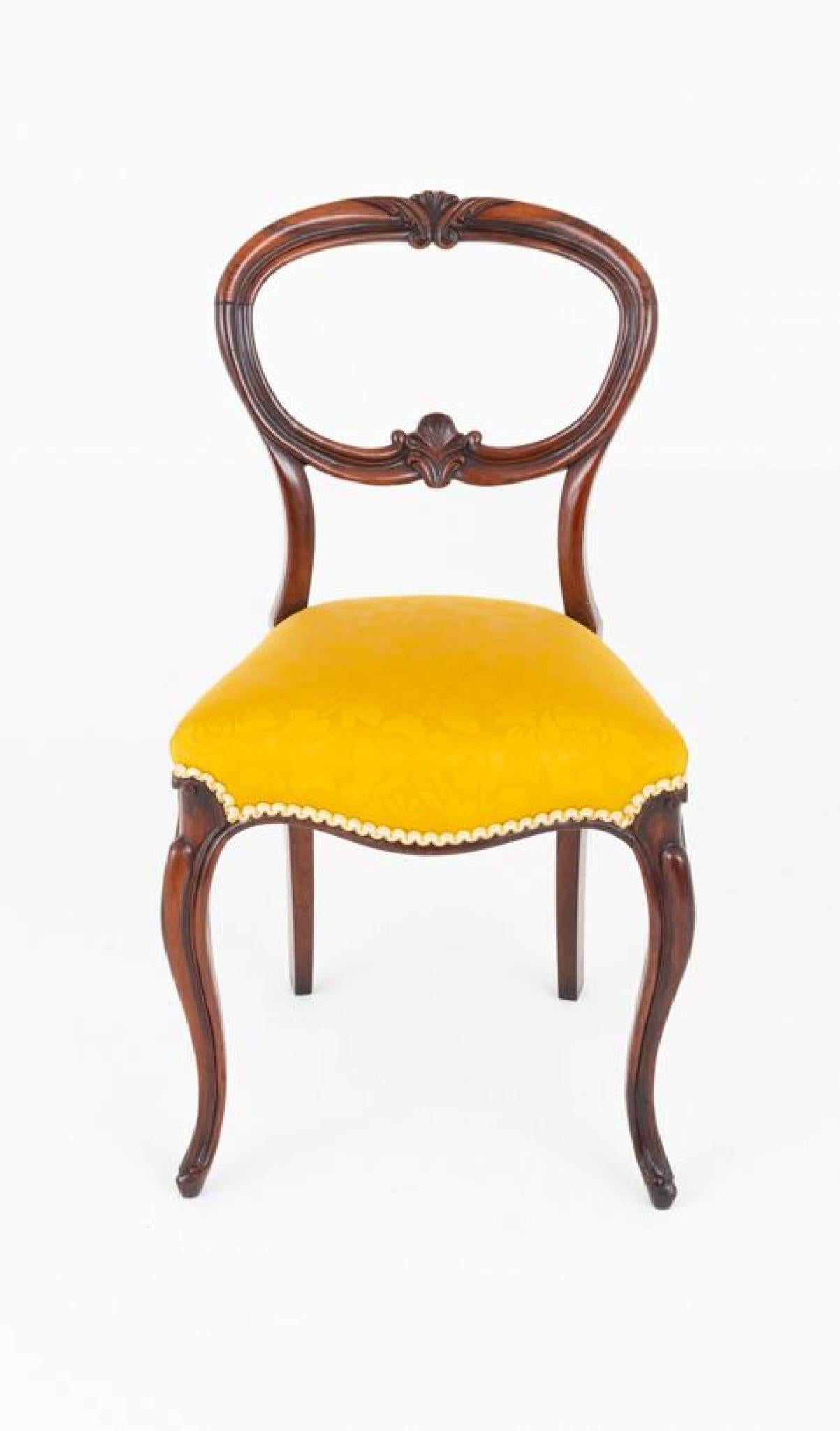 Mahogany Six Victorian Balloon Back Dining chairs For Sale