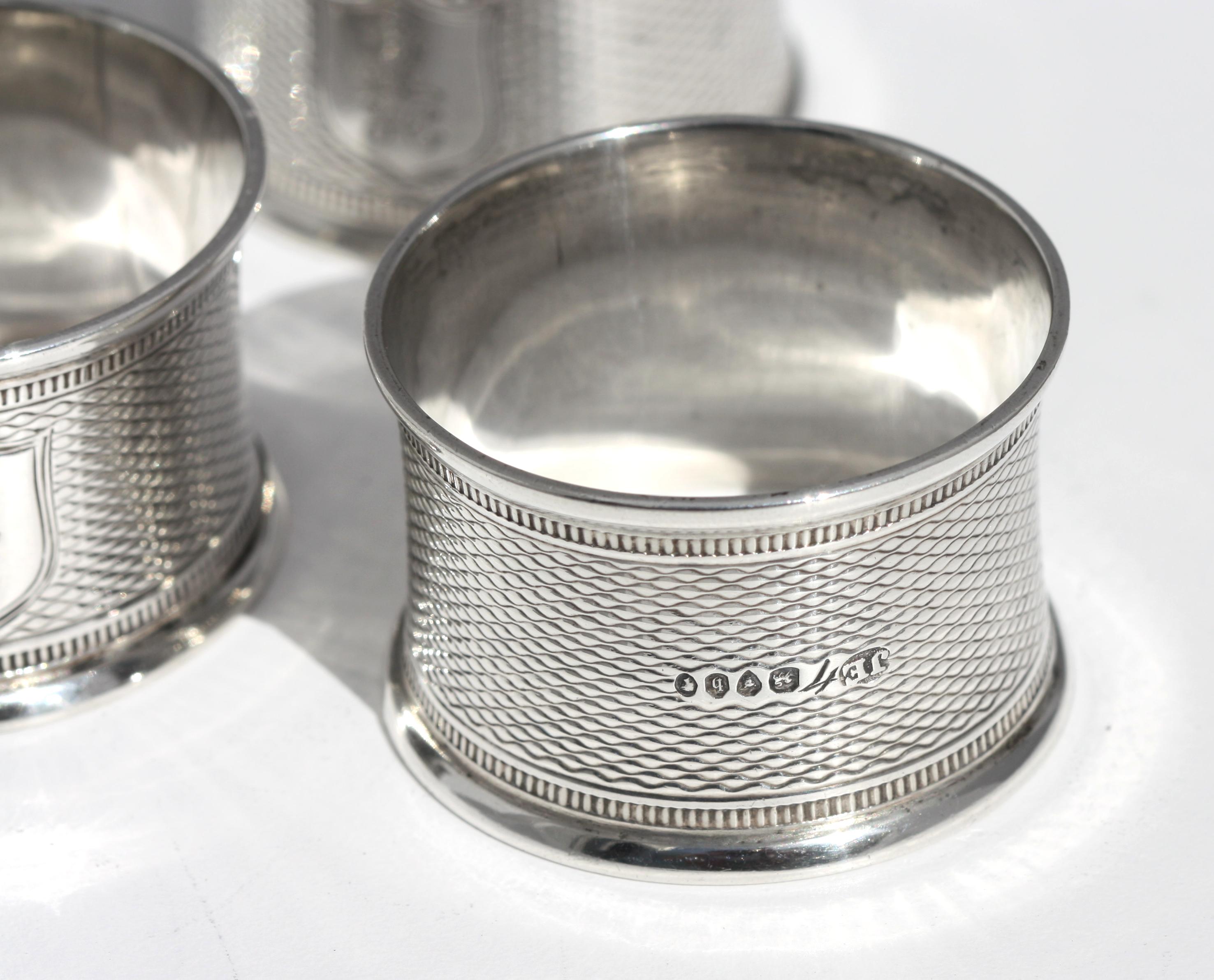 20th Century Six Victorian Silver Napkin Rings For Sale