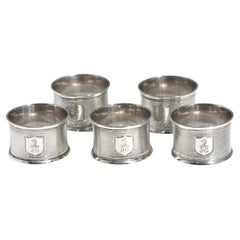 Vintage Six Victorian Silver Napkin Rings