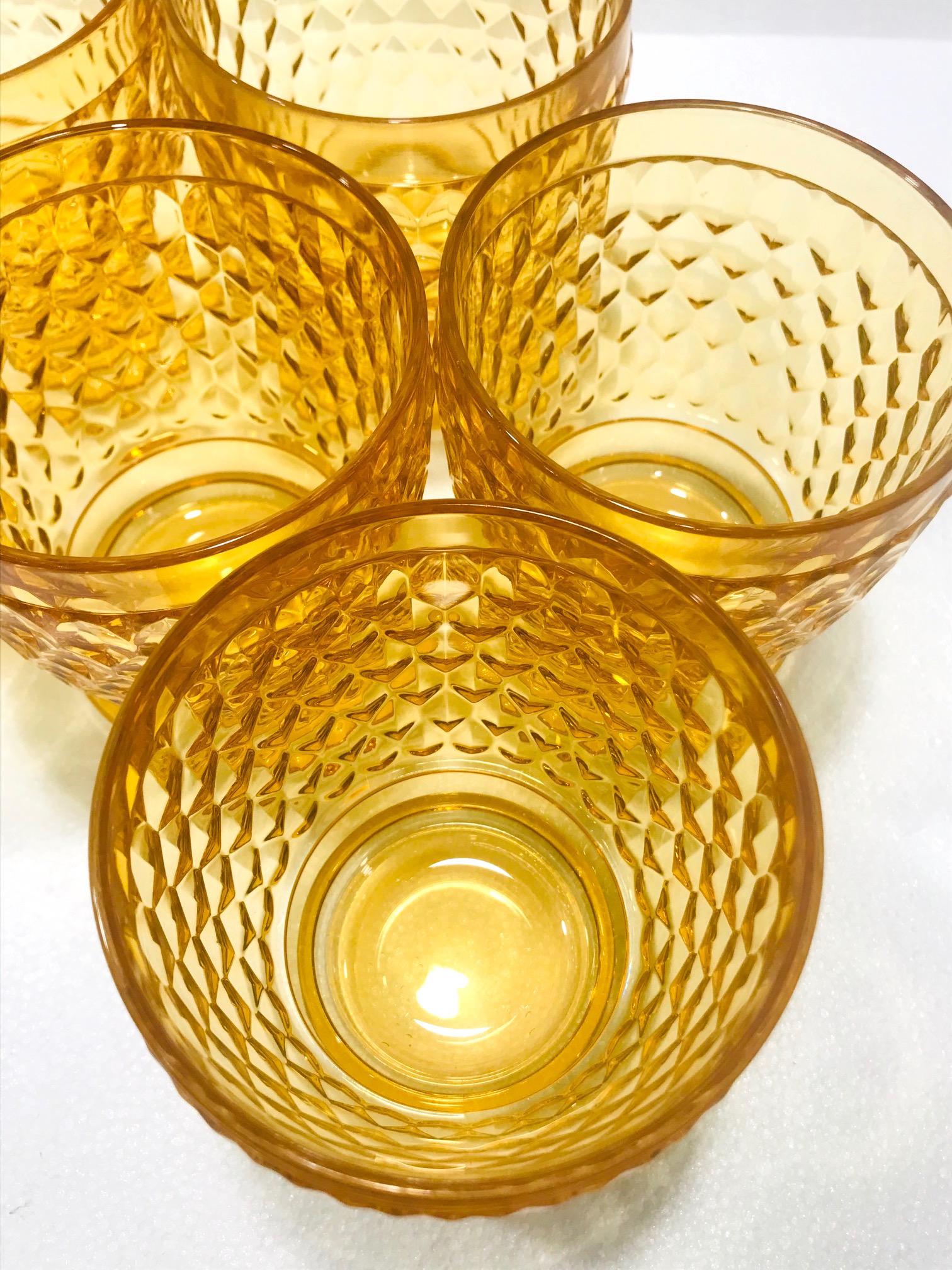 Six Villeroy & Boch Crystal Water Glasses in Amber Yellow, Germany, circa 2005 In Good Condition In Fort Lauderdale, FL