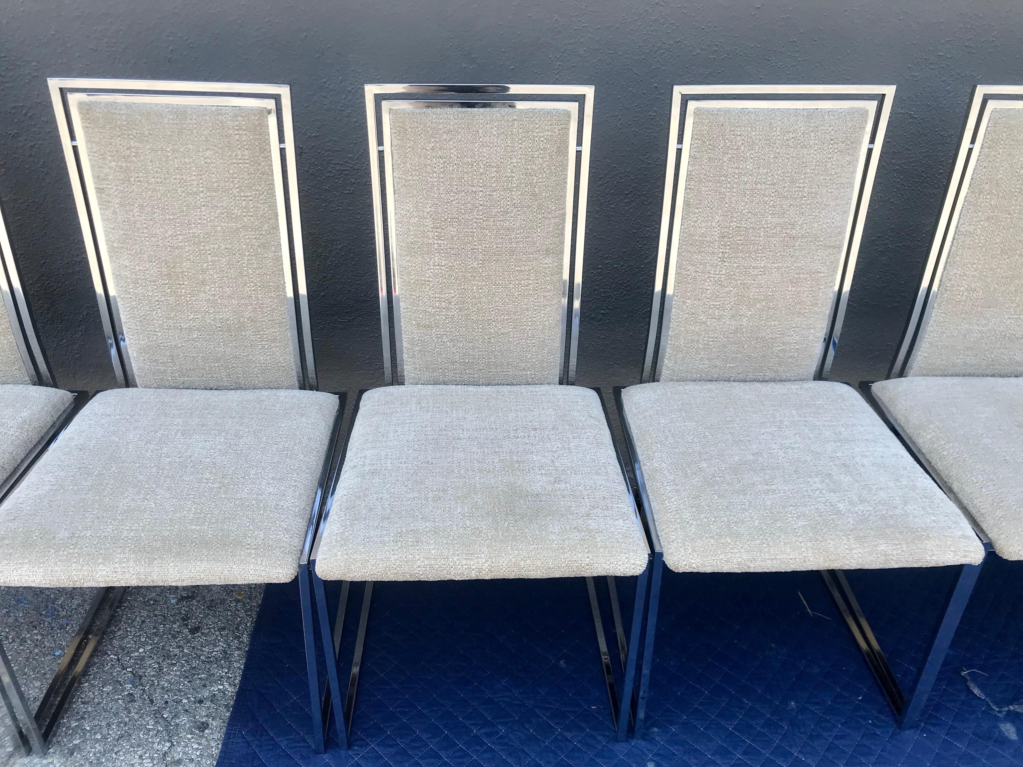 Mid-Century Modern Six Vintage Architectural Dining Chairs