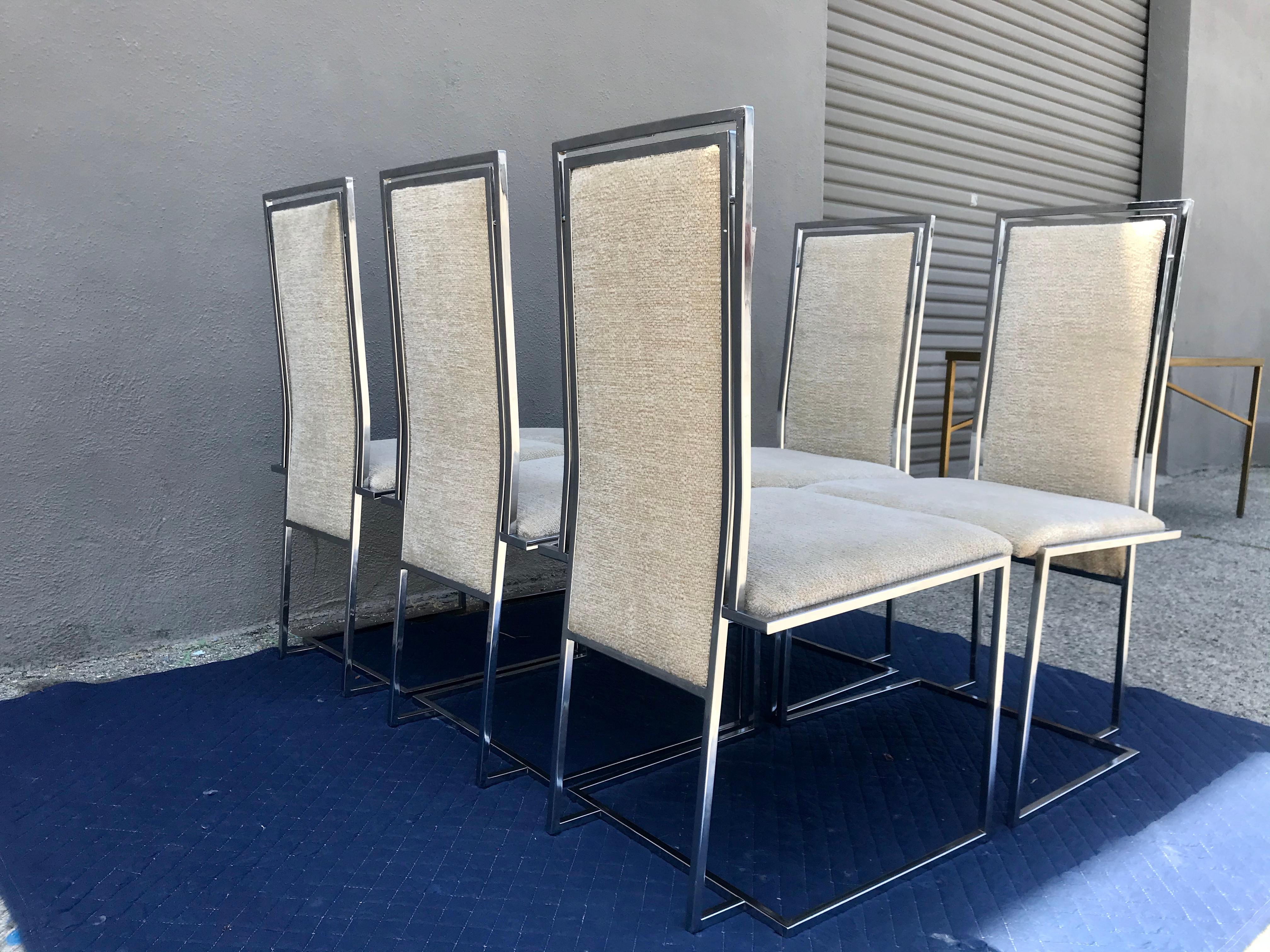 Six Vintage Architectural Dining Chairs In Good Condition In Los Angeles, CA