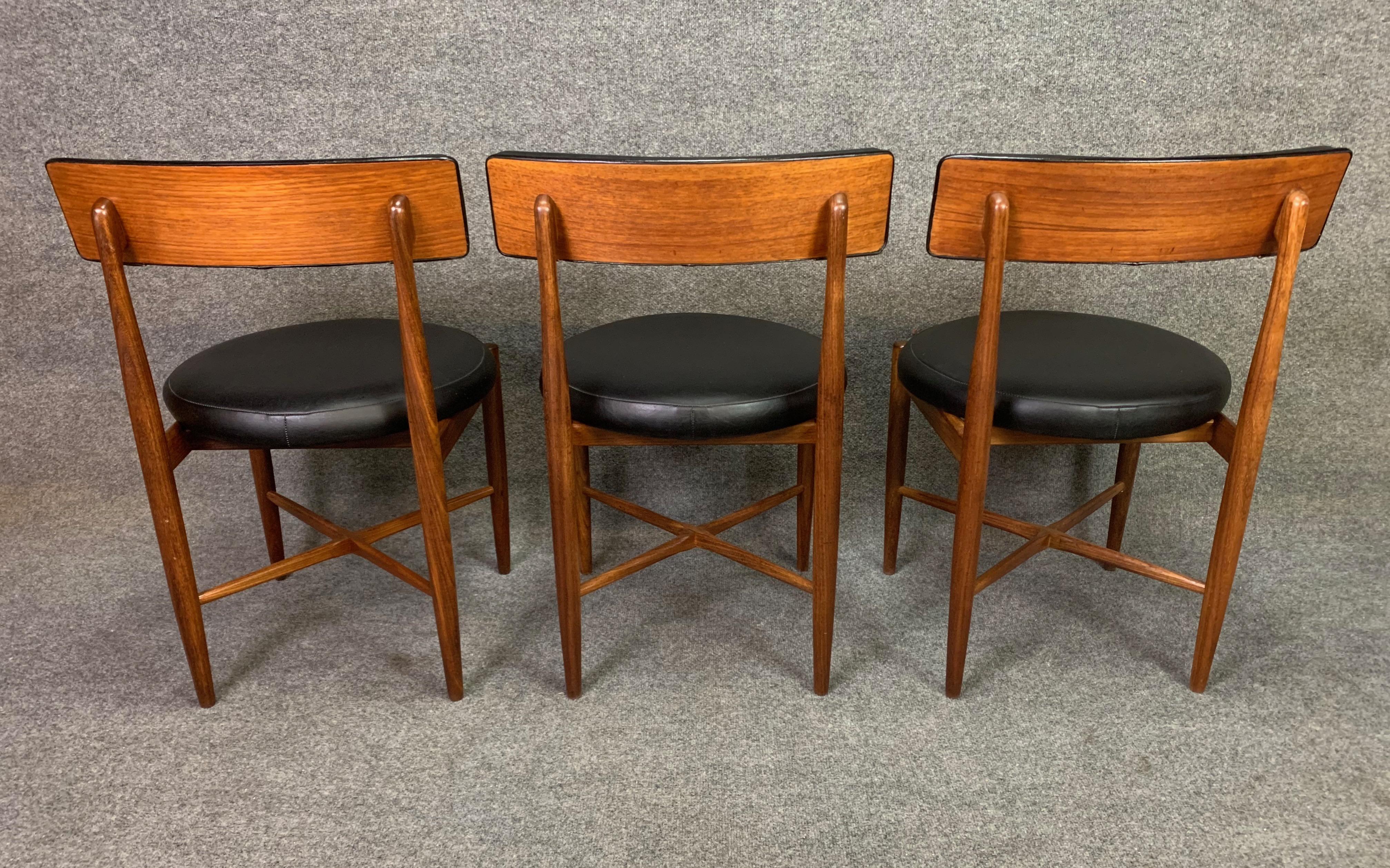Six Vintage British Mid Century Teak Dining Chairs by Victor Wilkins for G Plan 3