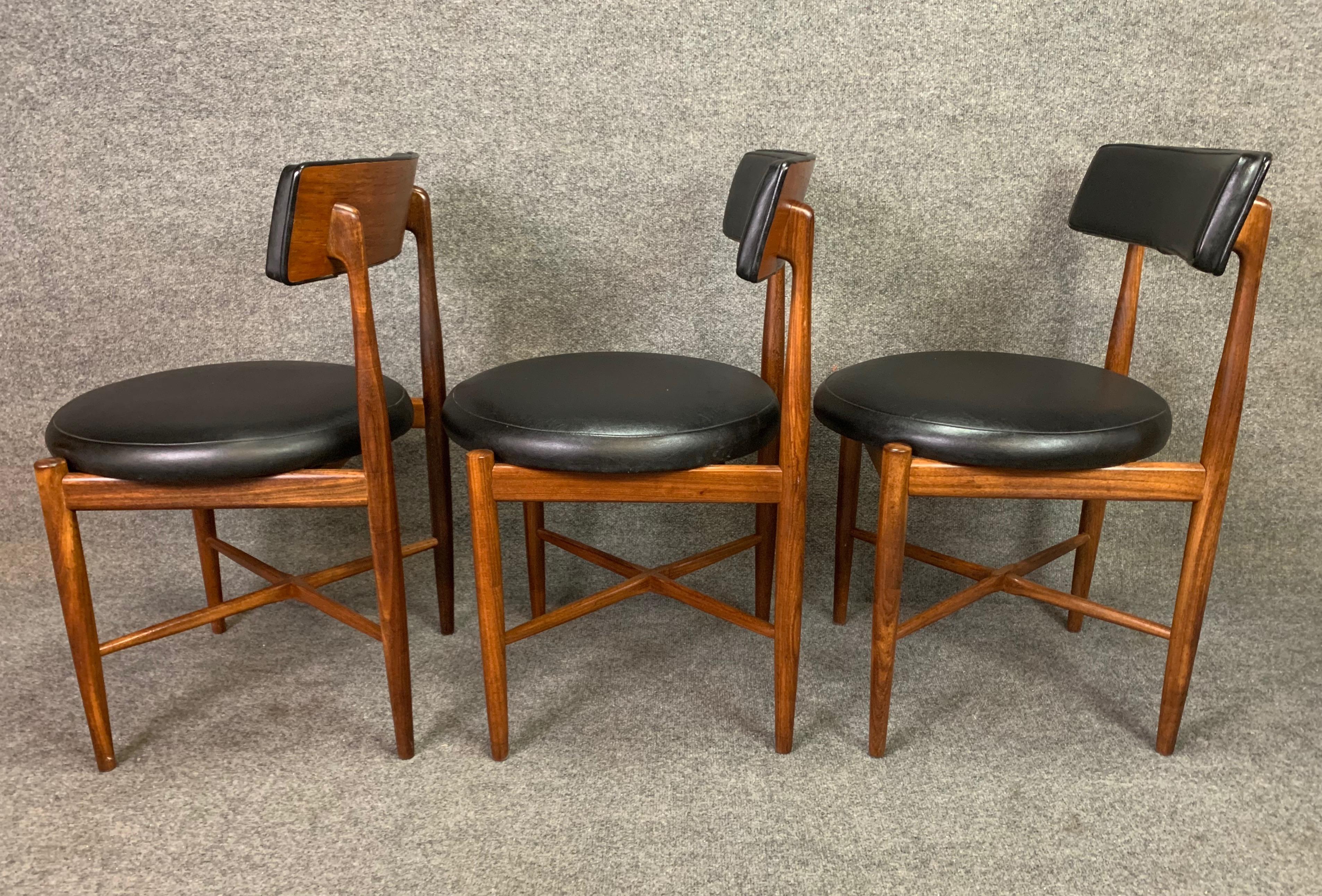 Woodwork Six Vintage British Mid Century Teak Dining Chairs by Victor Wilkins for G Plan
