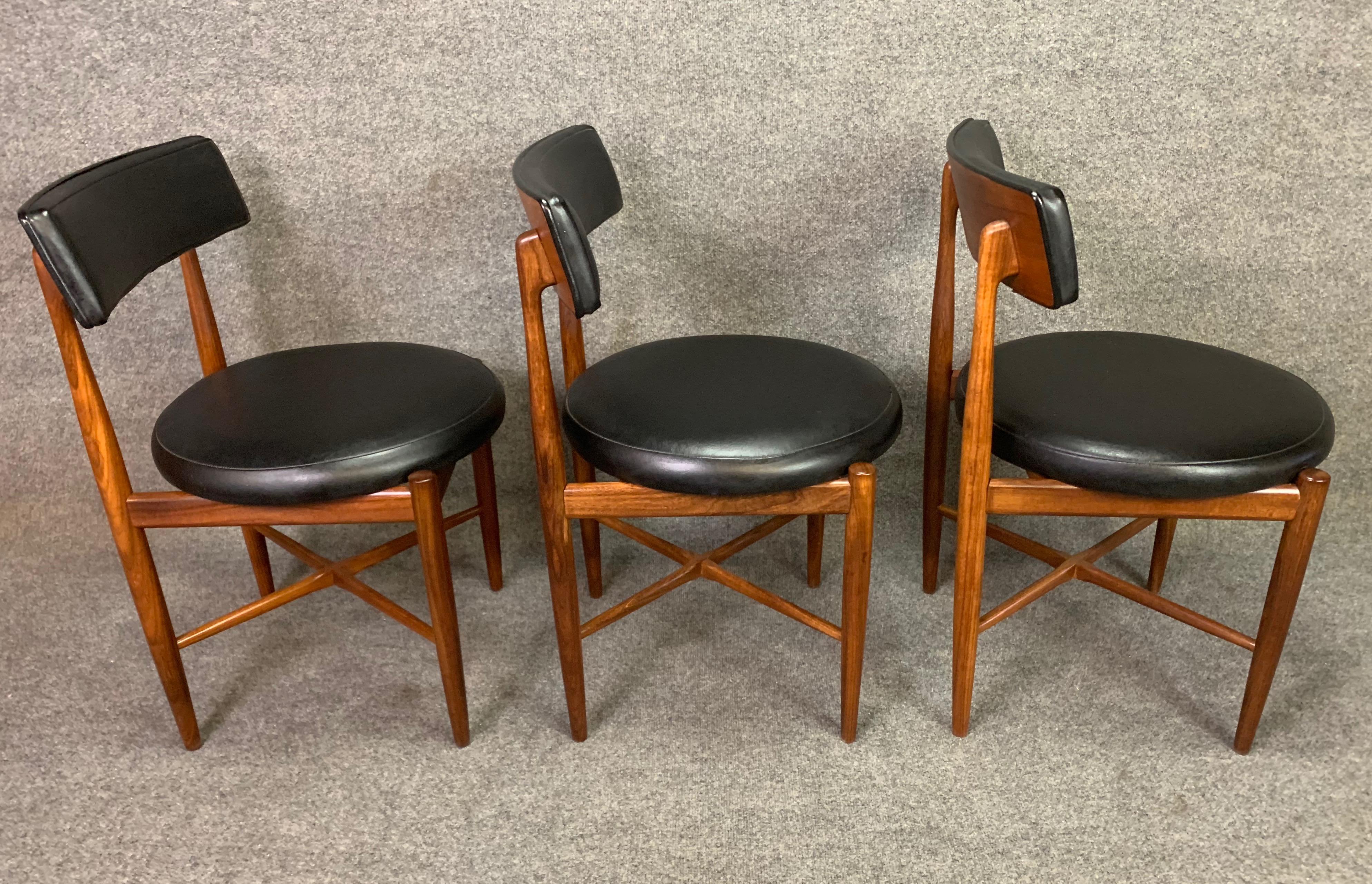 Mid-20th Century Six Vintage British Mid Century Teak Dining Chairs by Victor Wilkins for G Plan