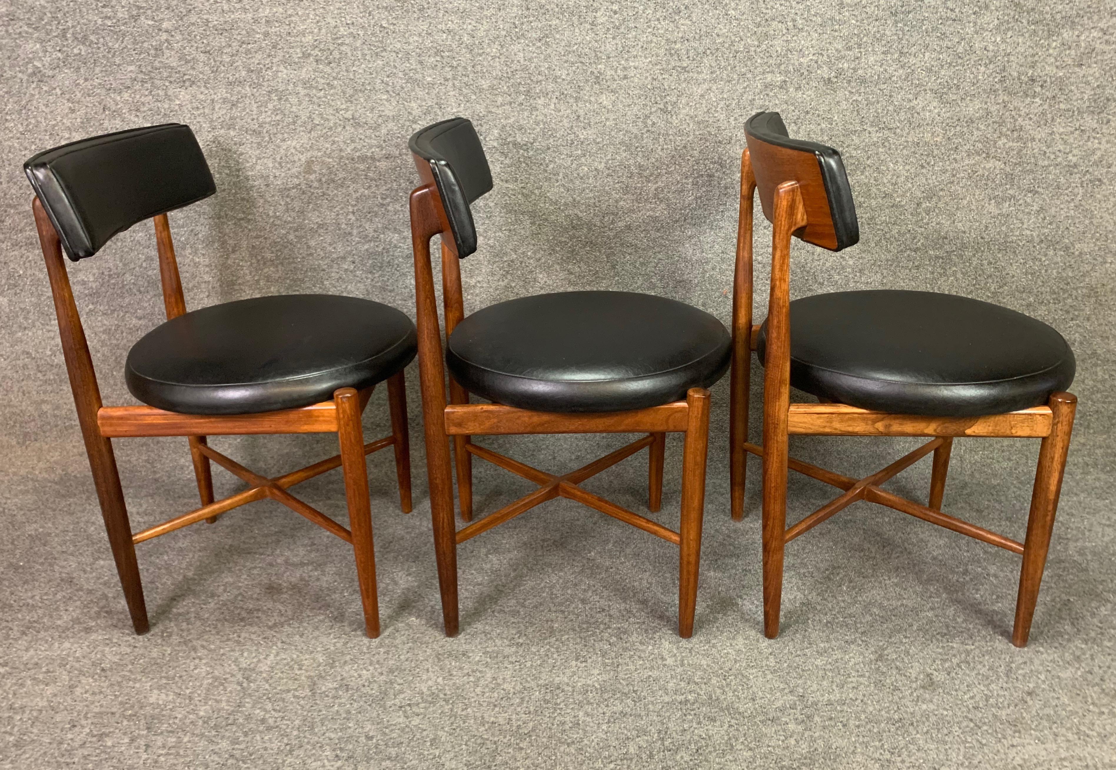 Six Vintage British Mid Century Teak Dining Chairs by Victor Wilkins for G Plan 1