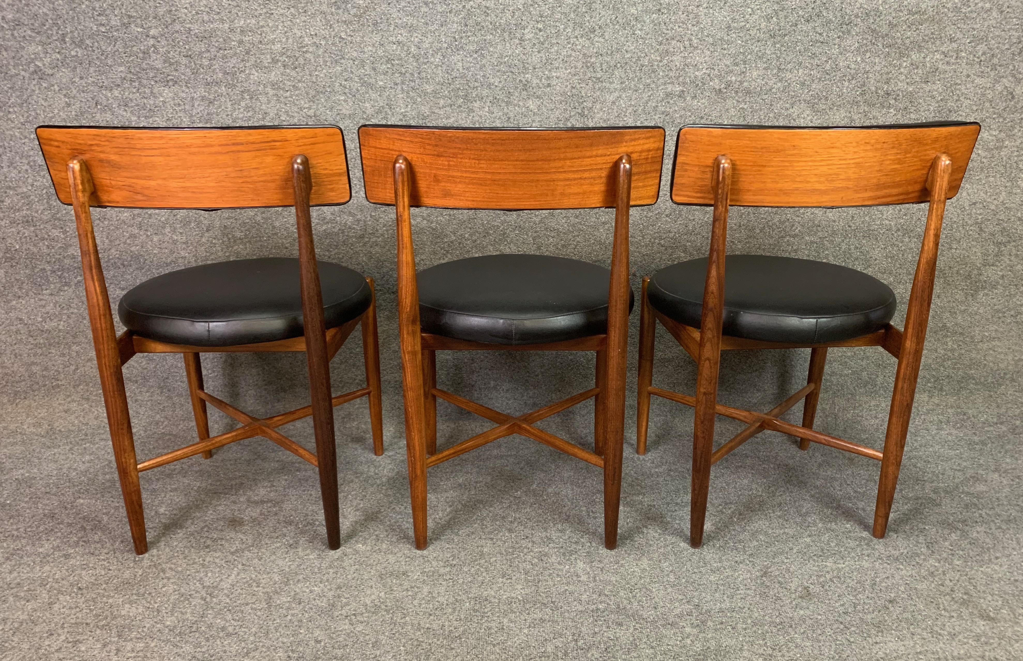 Six Vintage British Mid Century Teak Dining Chairs by Victor Wilkins for G Plan 2