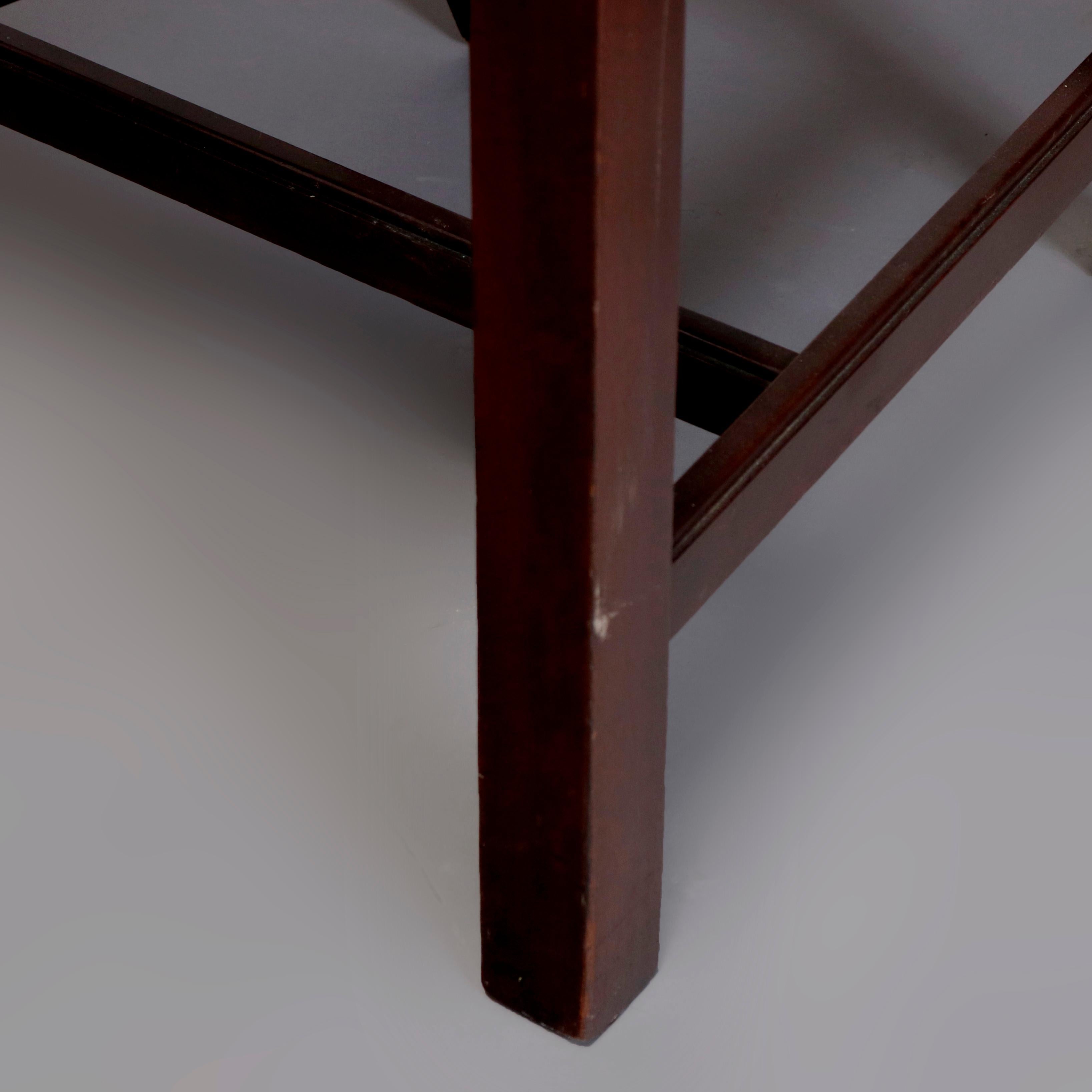 Six Vintage Chippendale Style Carved Mahogany Ribbon Back Dining Chairs 6