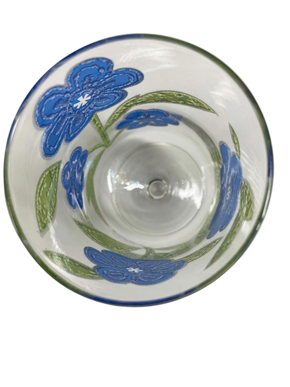 Mid-Century Modern Six rafraîchisseurs vintage à gradins en forme de cuve à motif « Fleur de pétale » en vente