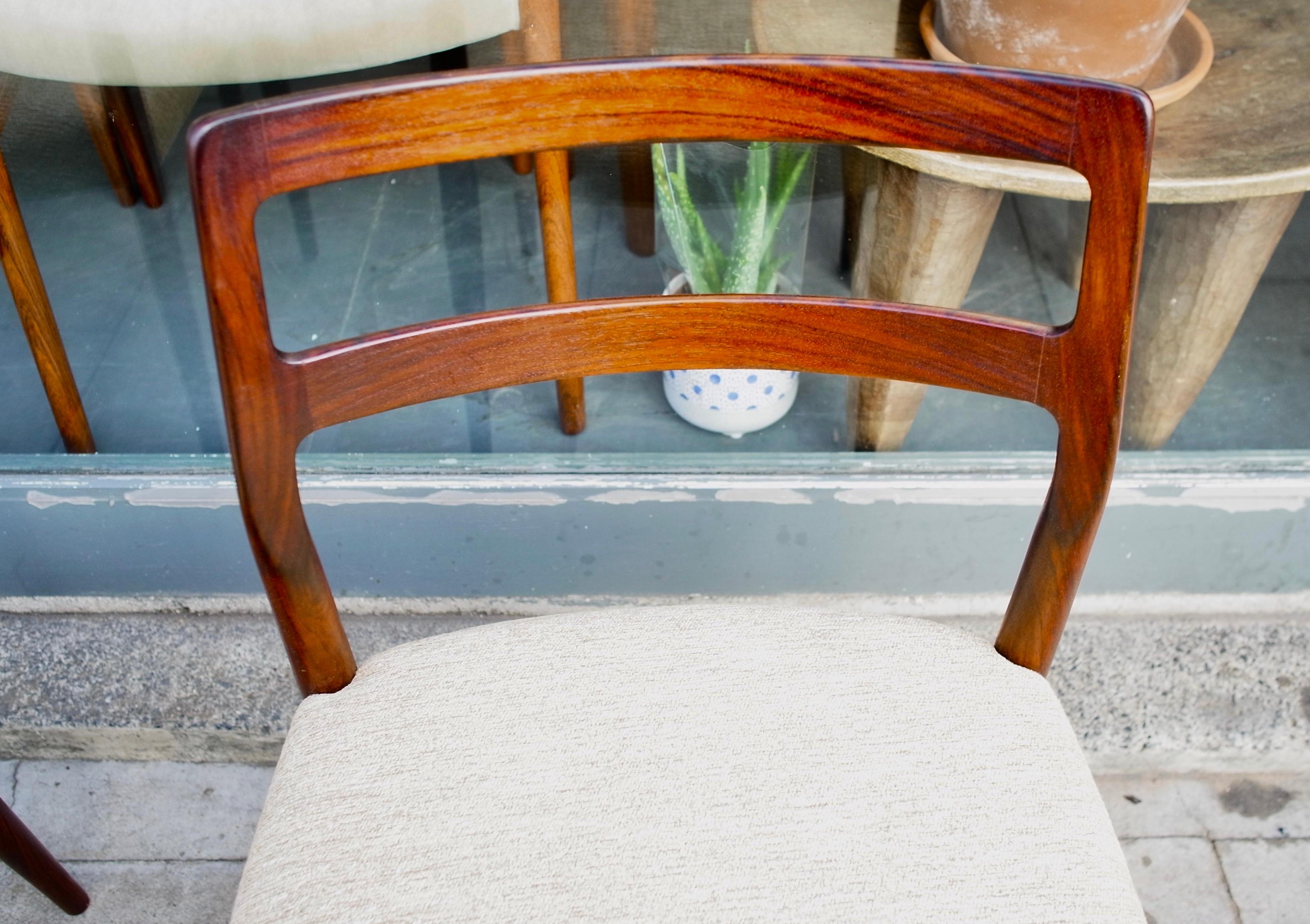 Six Vintage Danish Hardwood 1960s Dining Chairs by Johannes Andersen For Sale 5