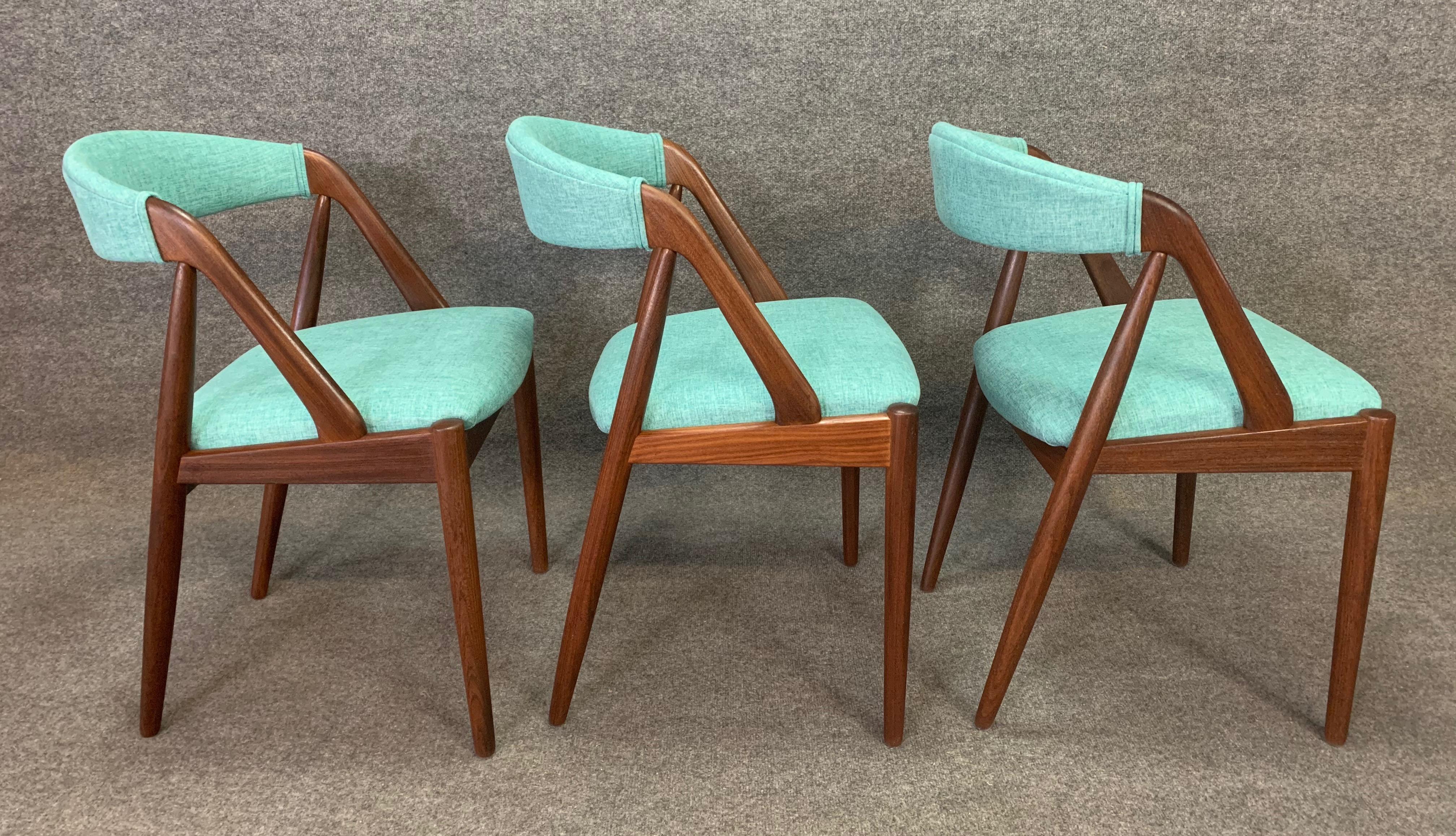 Six Vintage Danish Midcentury Teak Dining Chairs 
