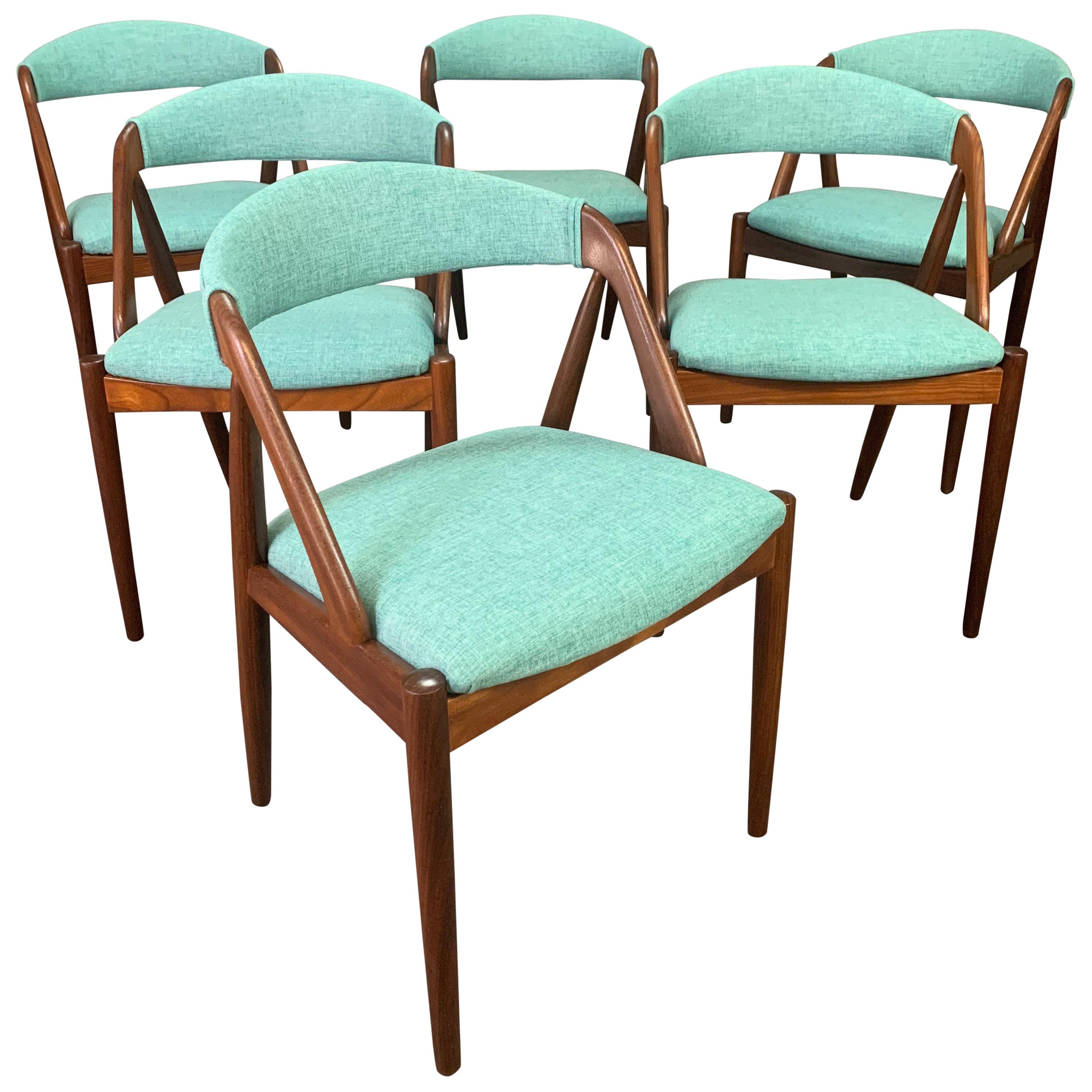 Six Vintage Danish Midcentury Teak Dining Chairs "Model 31" by Kai Kristiansen