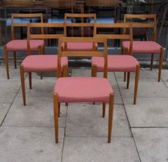 Six Vintage Danish Teak 1960s Dining Chairs by Johannes Andersen