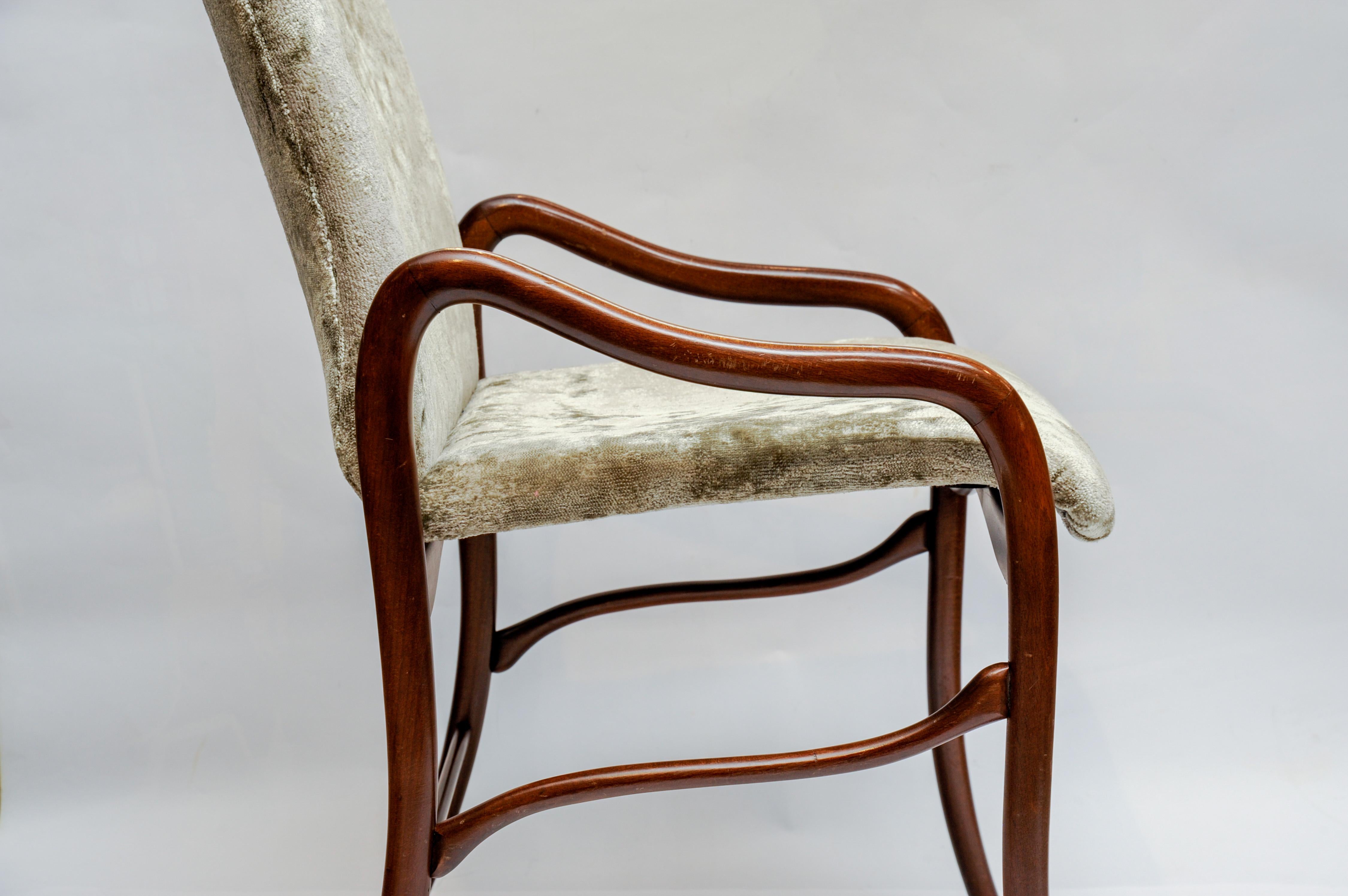 Wood Six Vintage Dining Chairs