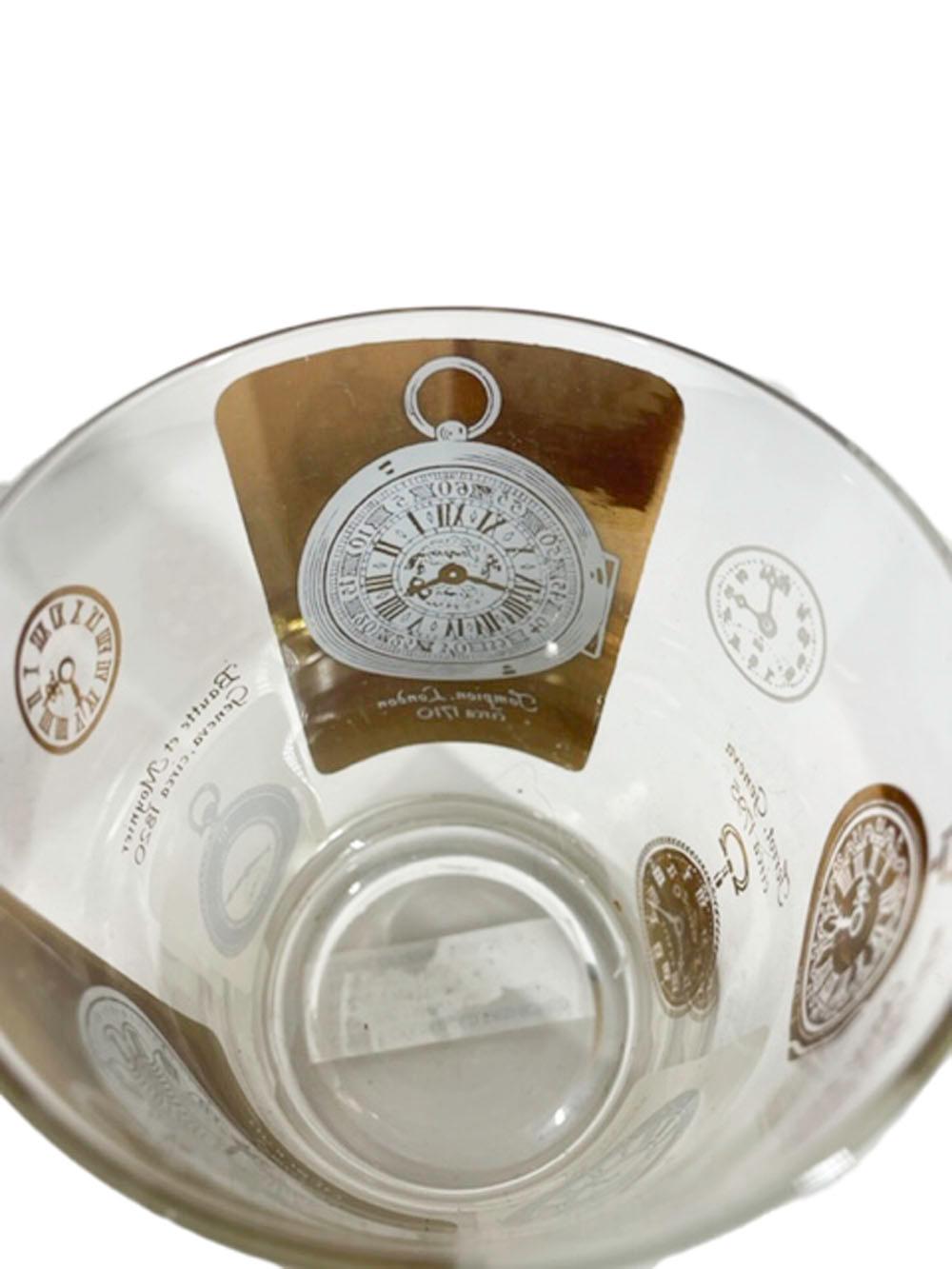 Seis Copas Antiguas Dobles Vintage con Diseños de Relojes de Bolsillo Antiguos Estadounidense en venta