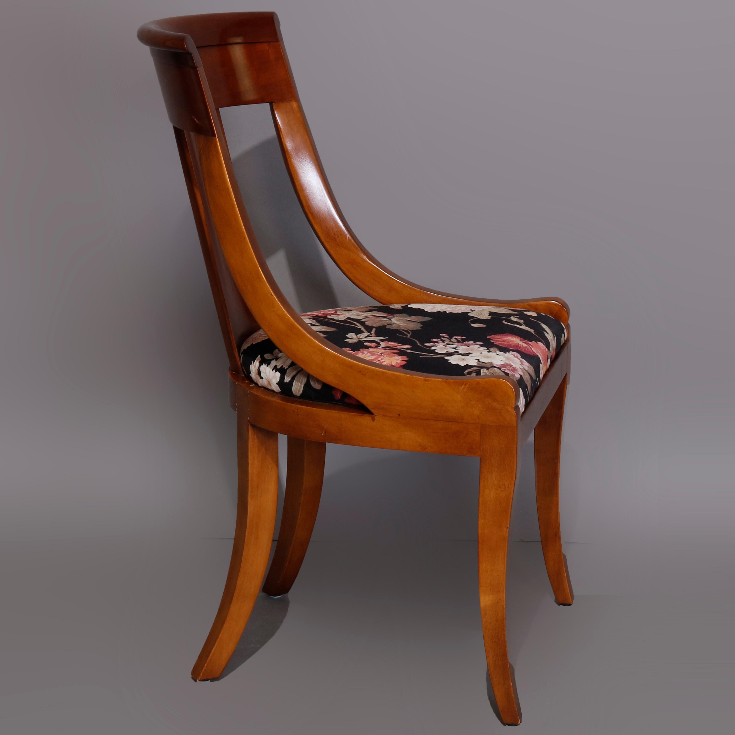 American Six Vintage Flame Mahogany Gondola Dining Chairs by Baker Furniture 20th Century