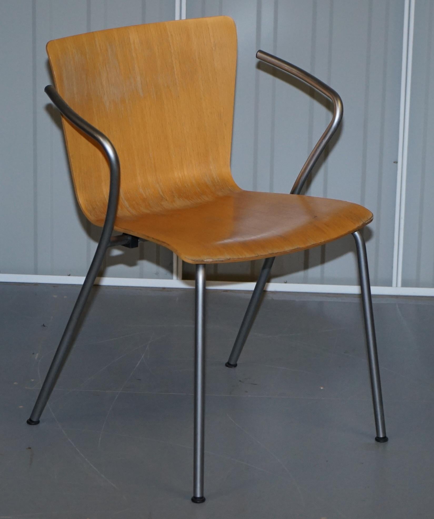 Six Vintage Fritz Hansen Vico Magistretti Duo Bentwood Stacking Armchairs 6 4 2 For Sale 4