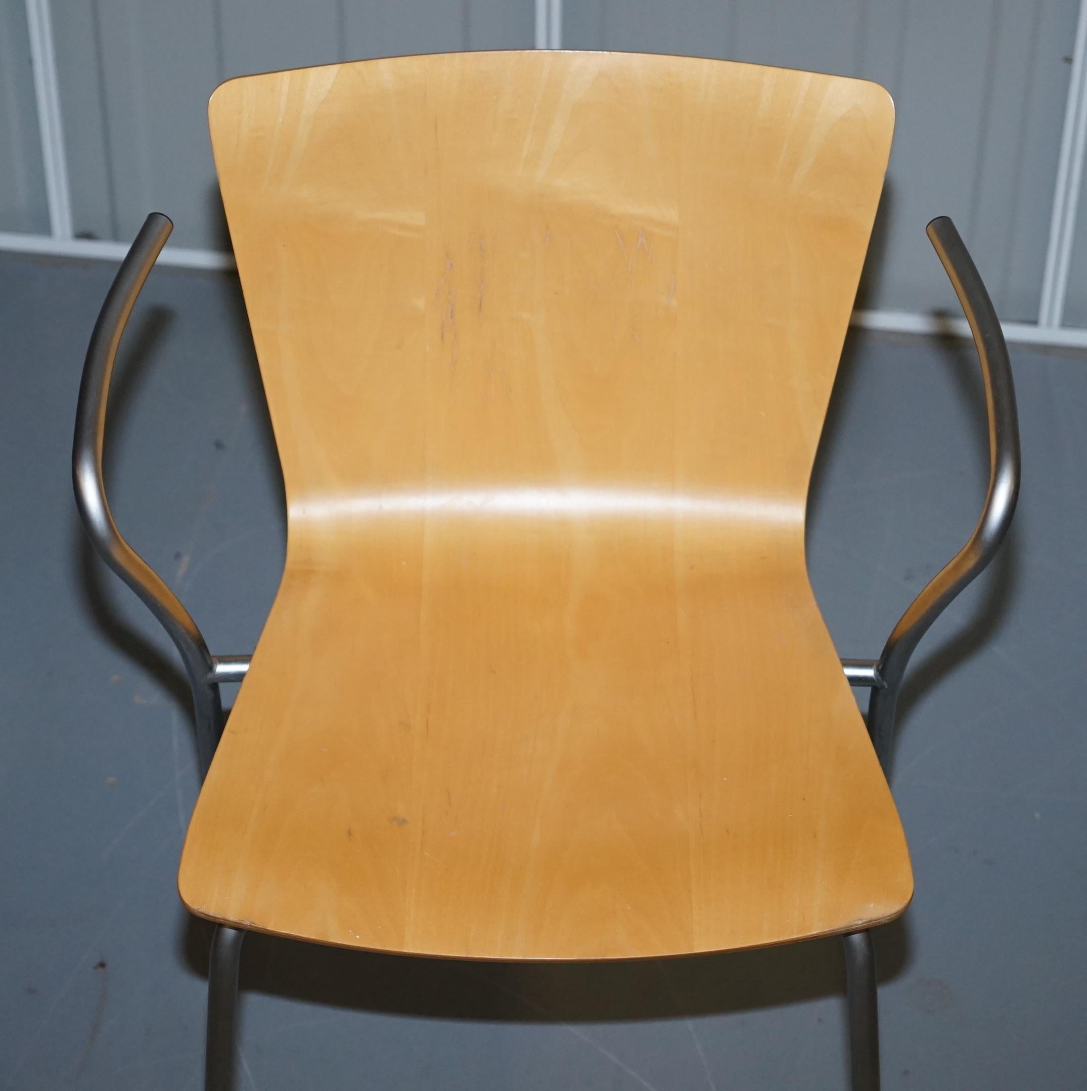 Six Vintage Fritz Hansen Vico Magistretti Duo Bentwood Stacking Armchairs 6 4 2 For Sale 7