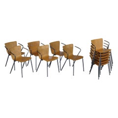 Sei poltrone vintage Fritz Hansen Vico Magistretti Duo Bentwood impilabili 6 4 2