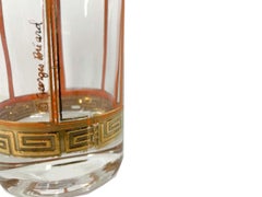 Six Vintage Georges Briard Highball Glasses with Columns, Arches & Greek Key