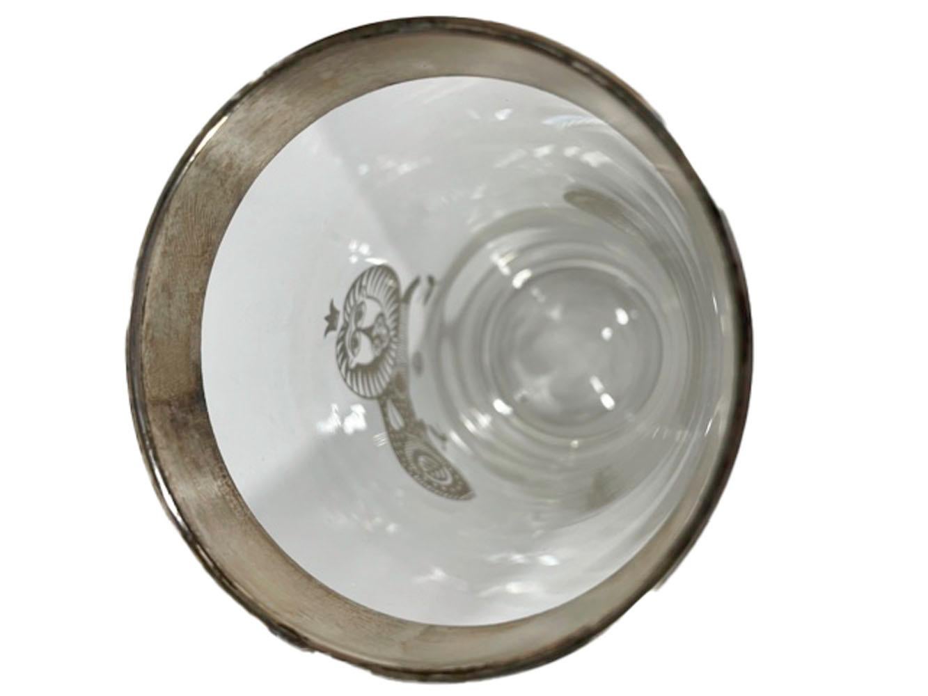 Mid-Century Modern Six verres vintage Georges Briard Silver Recumbent Lion Highball en vente
