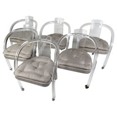 Six Vintage Lucite Dining Chairs by Hill Mfg. Co.