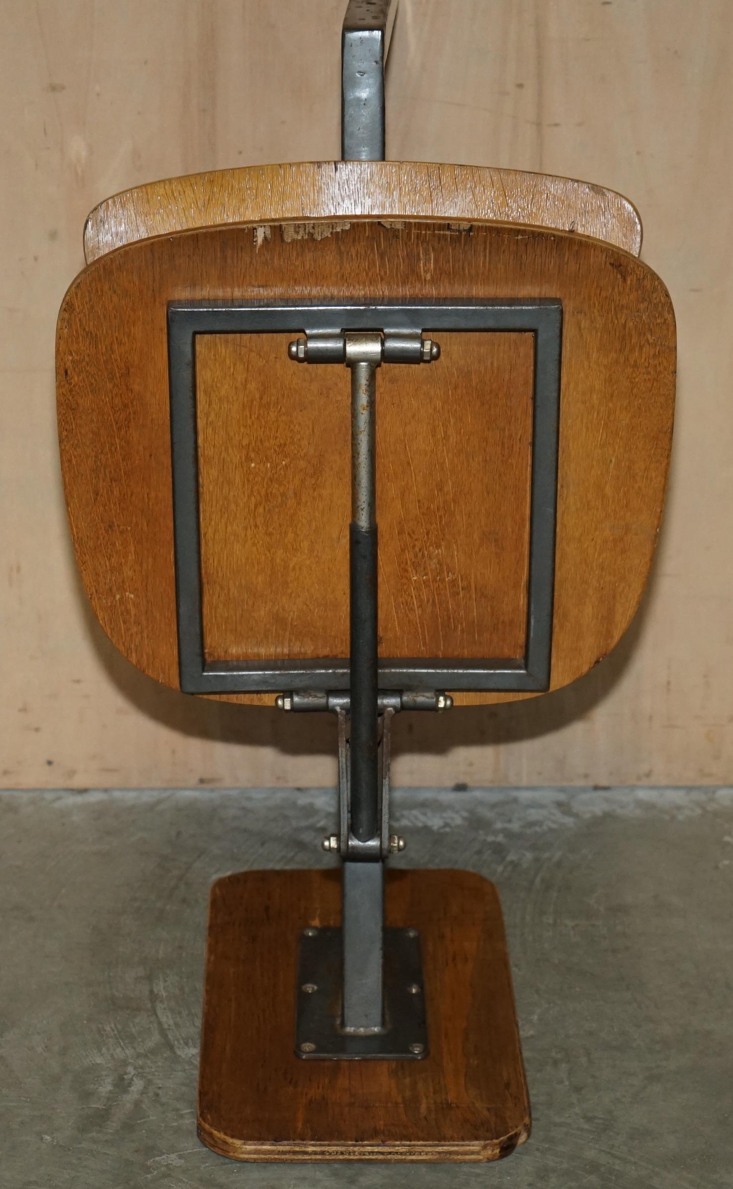 SIX VINTAGE MID CENTURY MODERM PLYWOOD FOLDING STADIUM SEATING WITH NEW BASEs For Sale 4