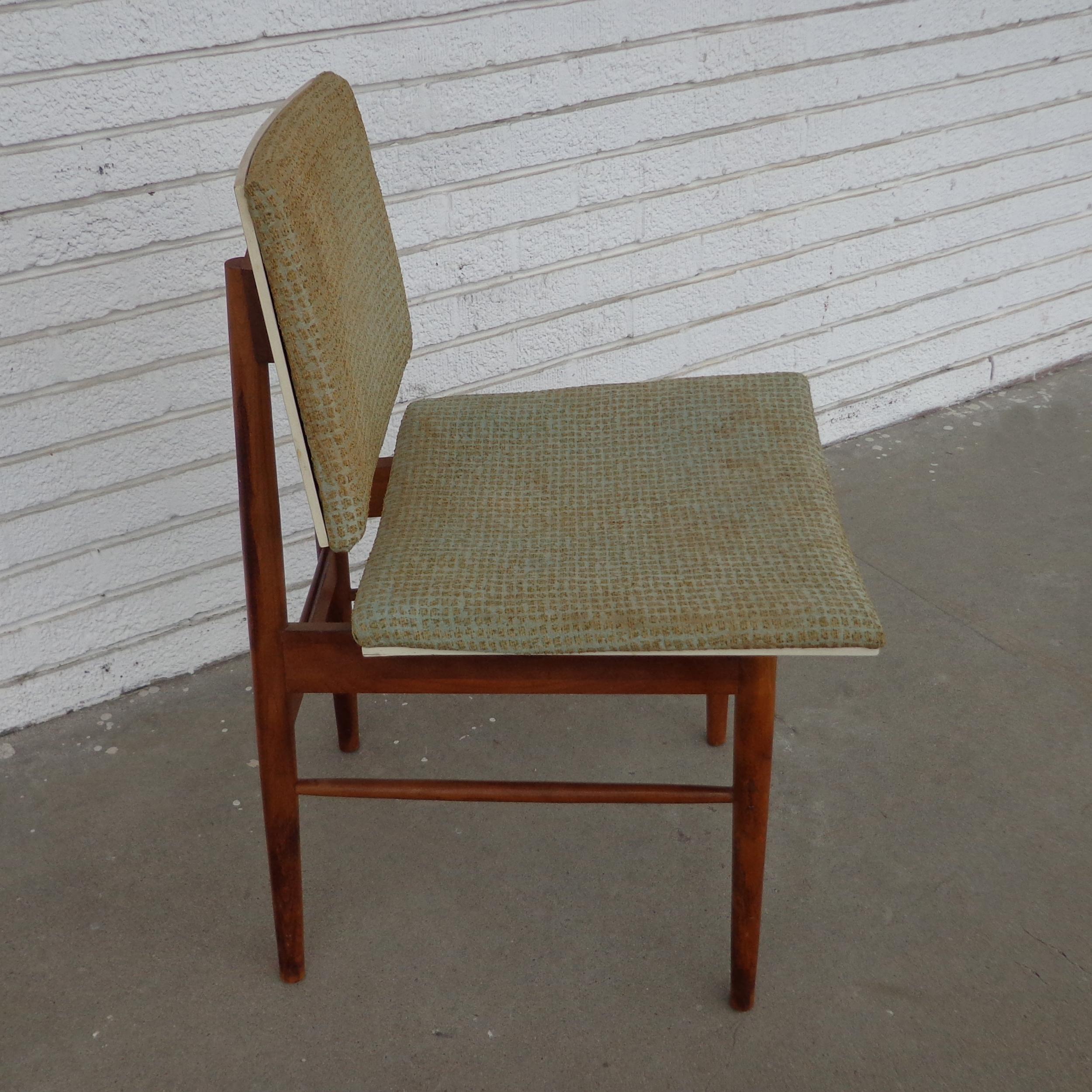 Teak Six Vintage Scandinavian Dining Side Chairs Set For Sale