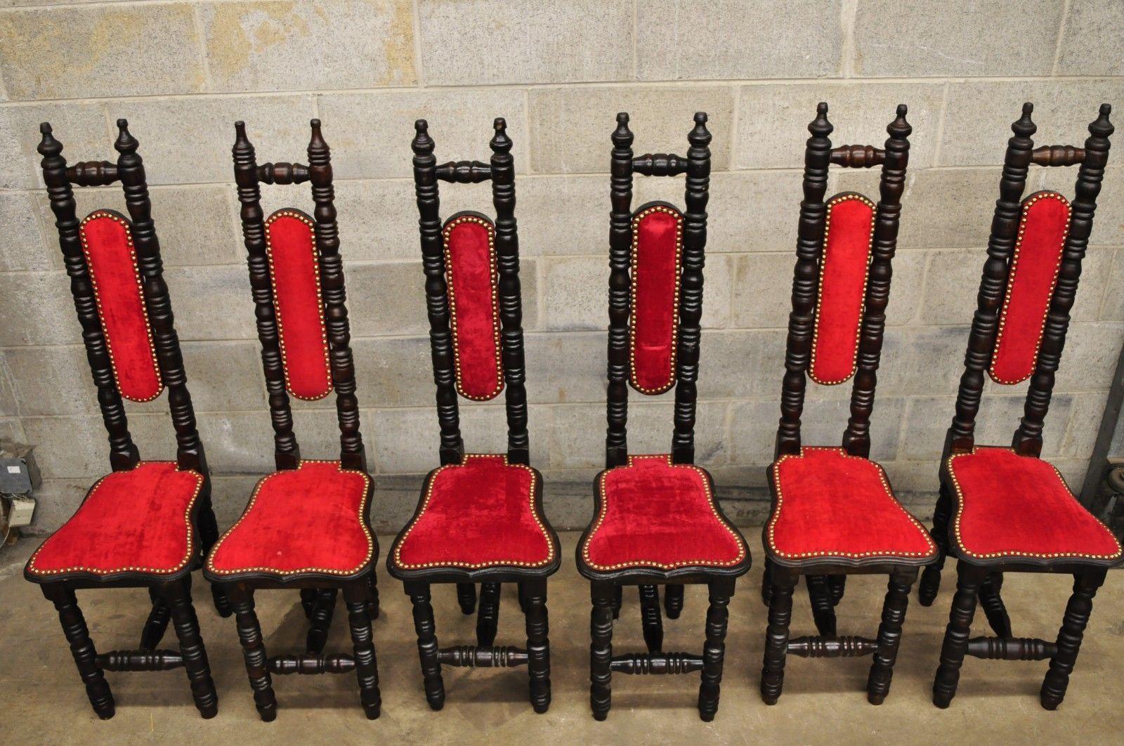 Set of six vintage narrow Spanish 