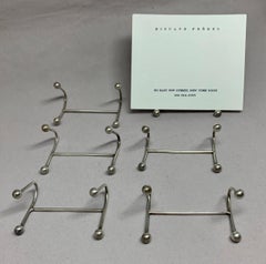 Six Vintage Sterling Silver Place Card Holders