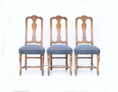 Six Vintage Swedish Rococo French Style Shell Hoof Foot Walnut Dining Chairs