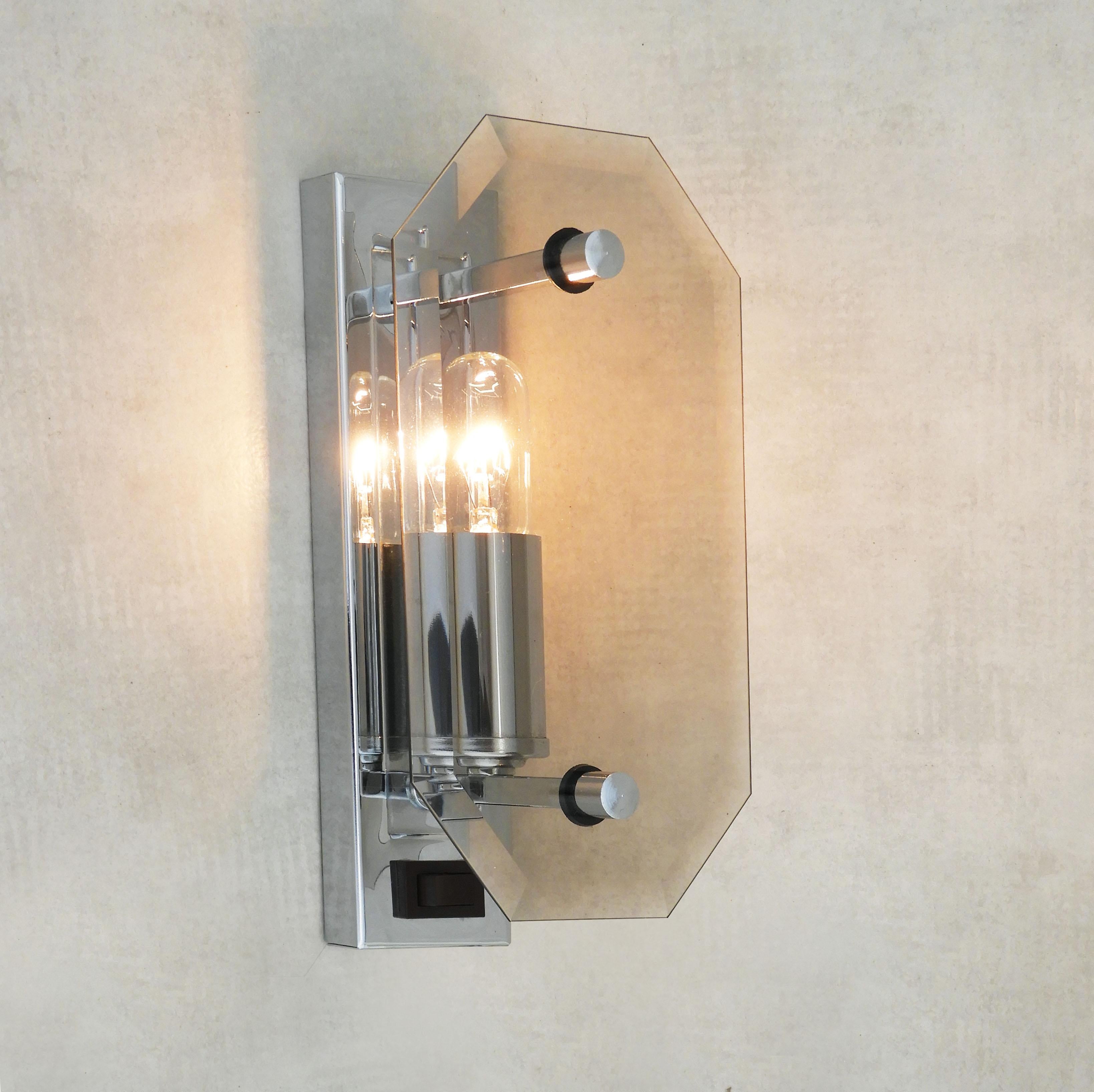Glass Wall Light Sconces by Simon & Schelle for Sische (4 available) FREE SHIPPING For Sale