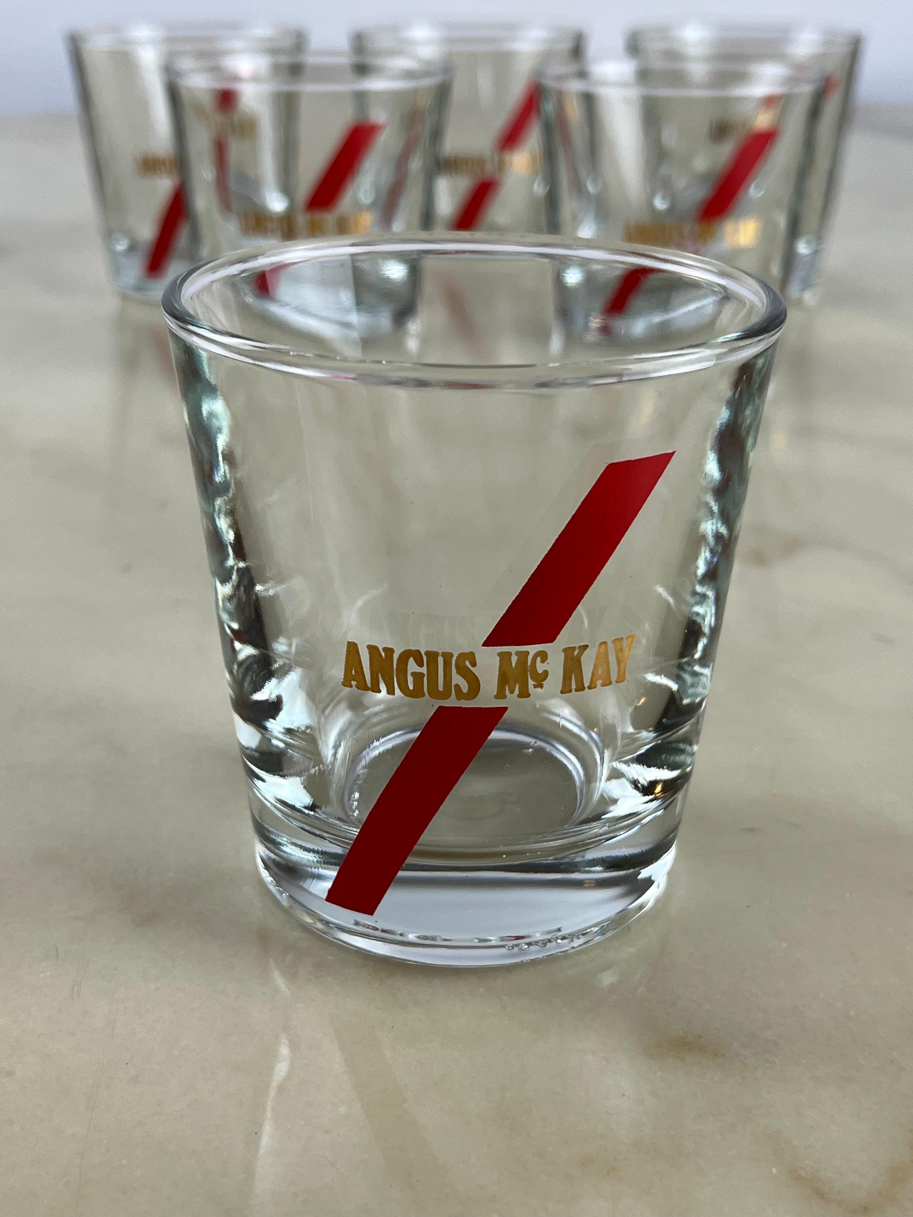 Six Vintage Whiskey Glasses, Boxed, Never Used, Augus Mc Kay, 1970 For Sale 2