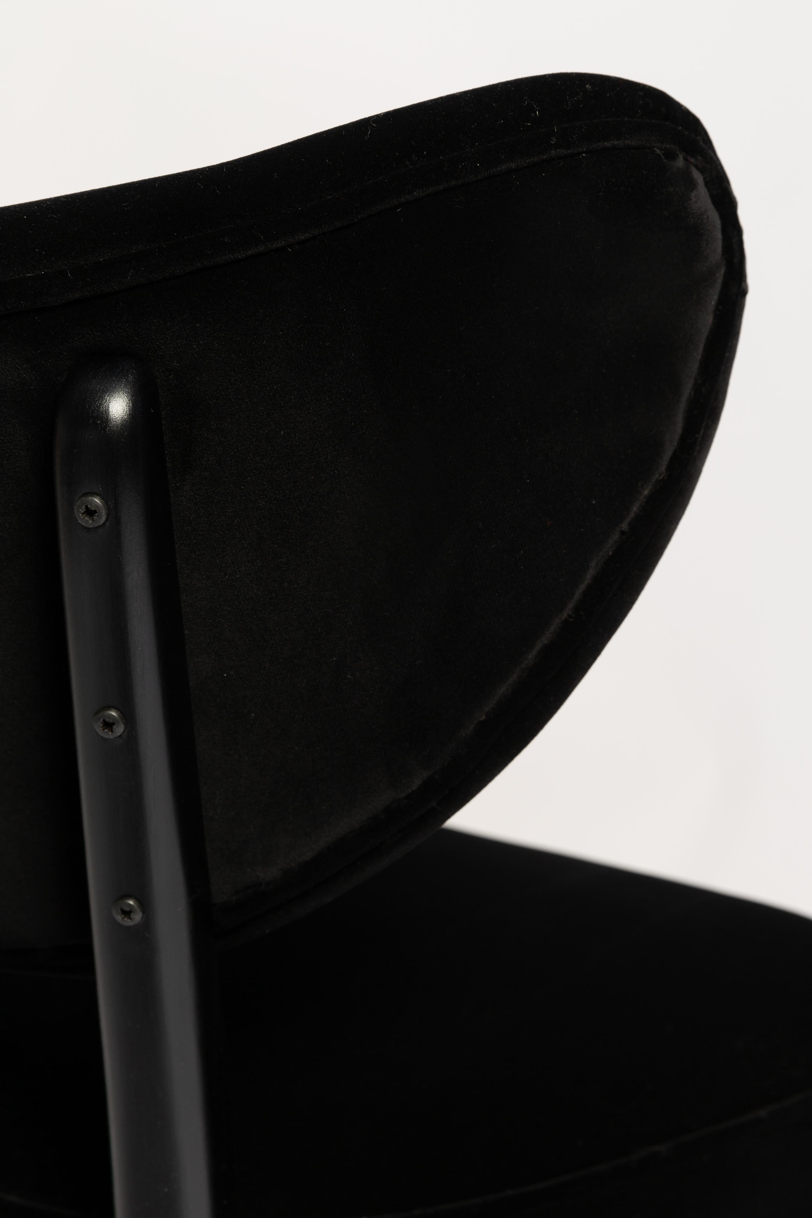 Six Vintola Dining Chairs, Black Velvet Adamo and Eva by Dedar, Europe, Poland For Sale 1